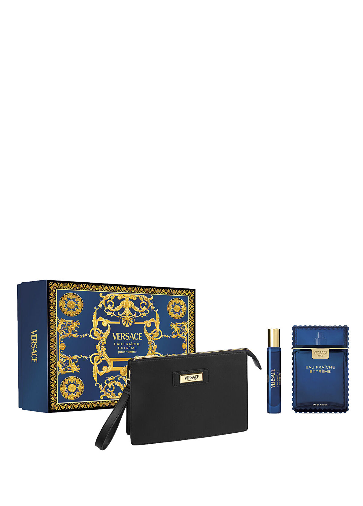 Versace Eau Fraiche Extreme EDP 100 ml Perfume + Travel Size 10 ml + Men's Perfume Set with Bag - 1