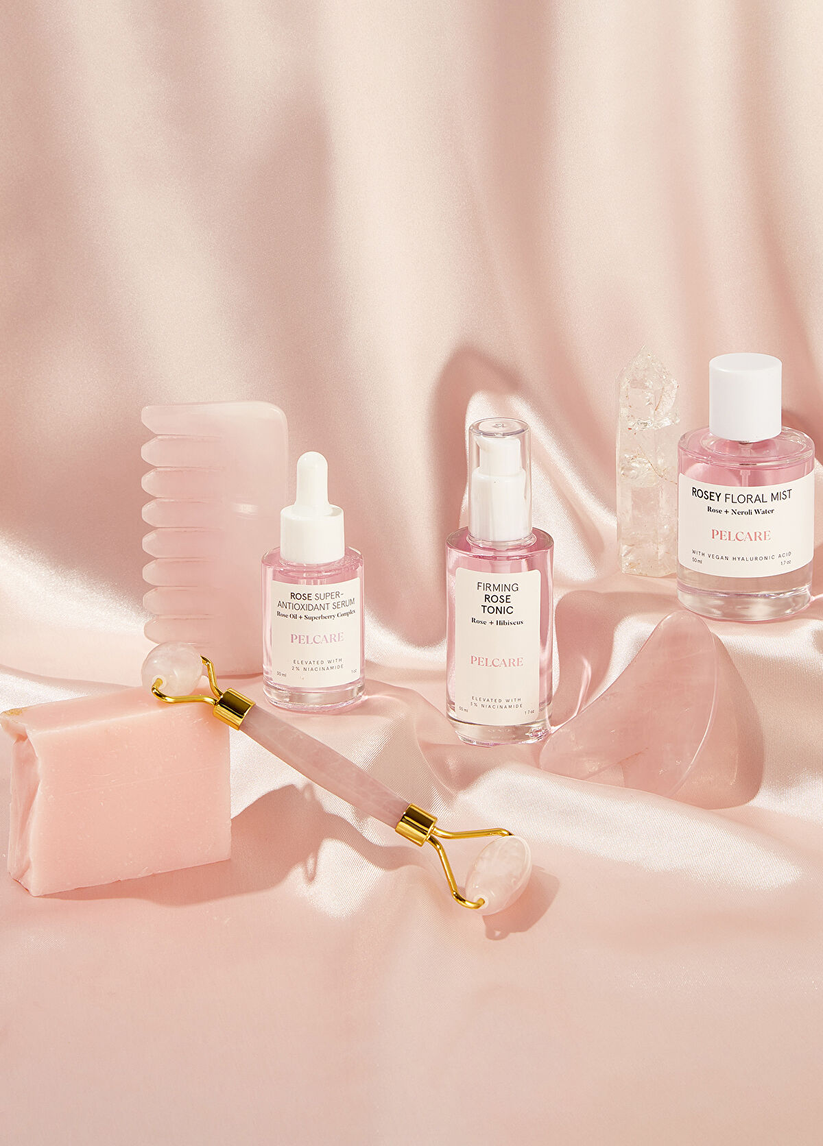 Pelcare Rose Quartz Crystal Hair Comb - 3