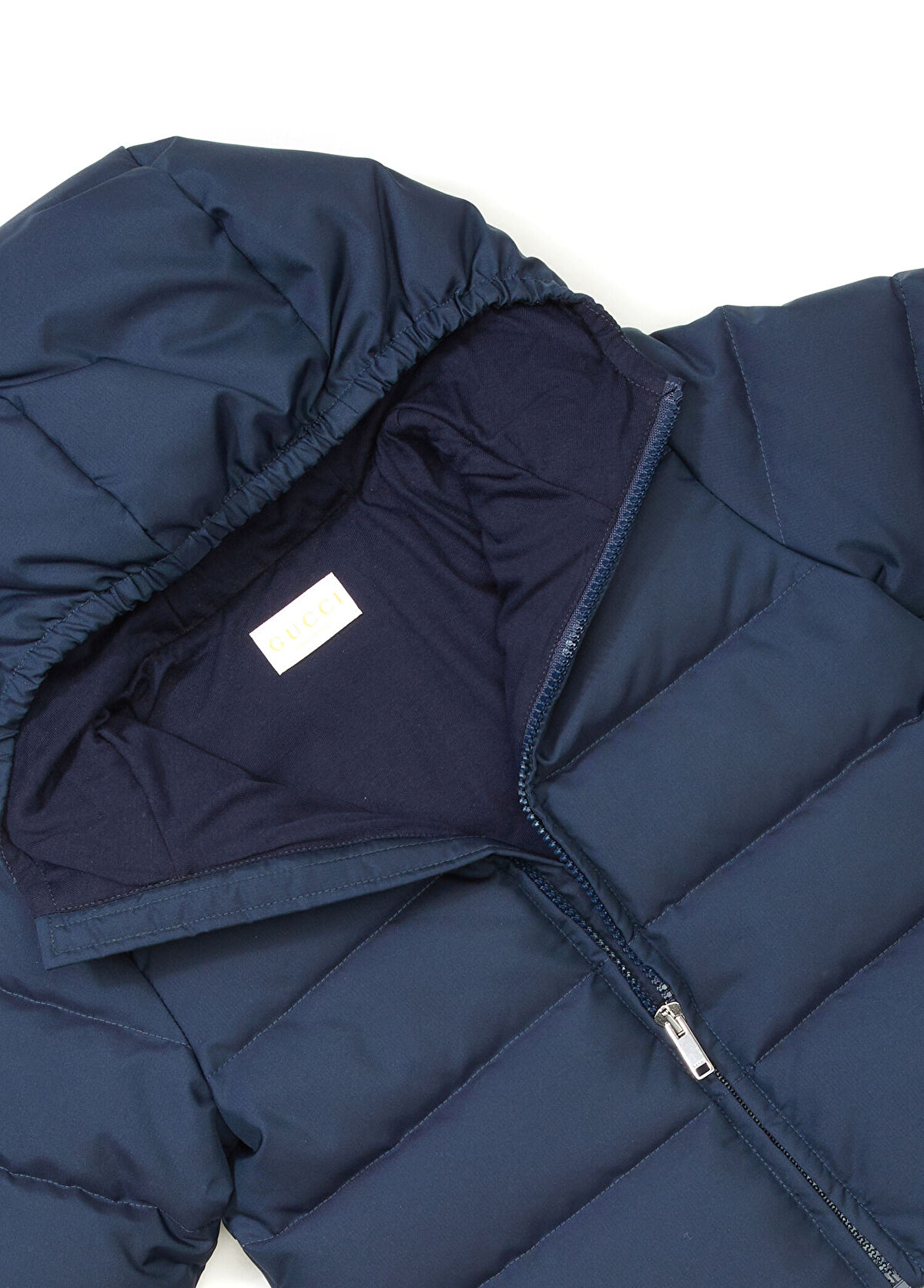 Gucci Lacivert Kapüşonlu Erkek Bebek Puff Mont - 3