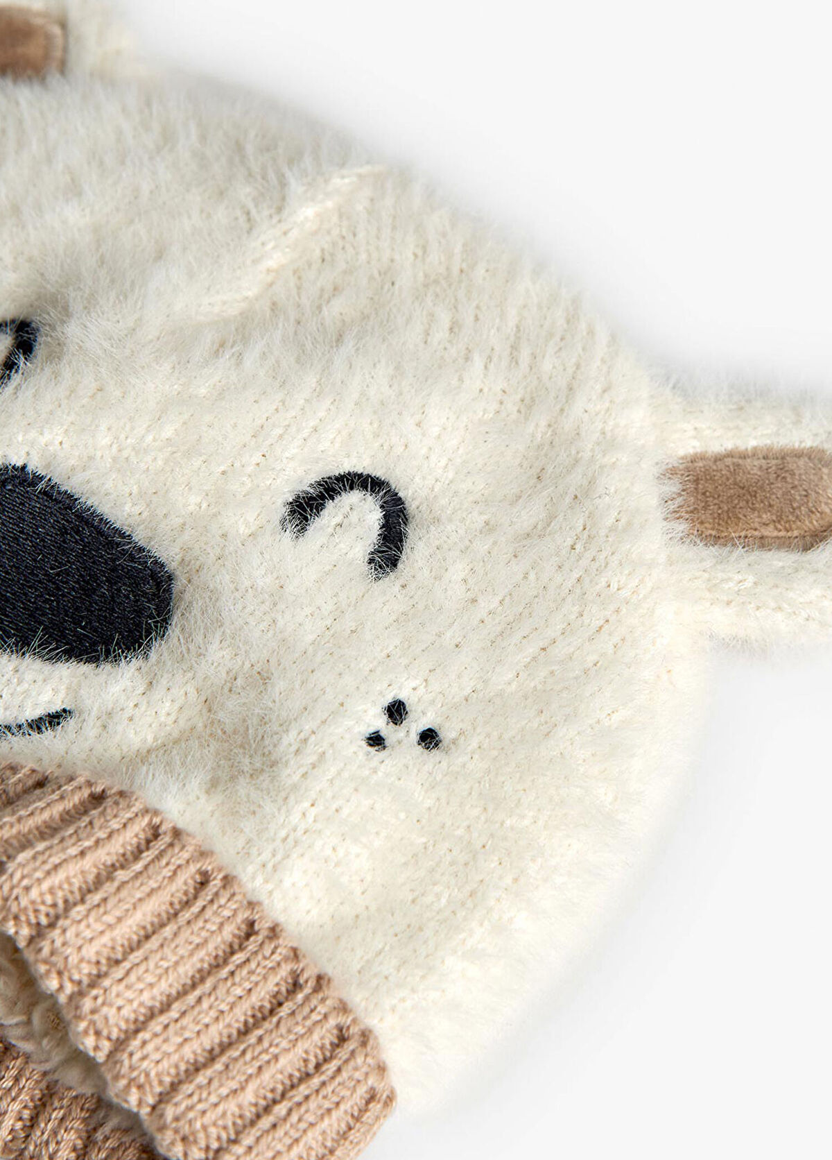 Boboli Bear Patterned Unisex Baby Knitted Beanie - 3