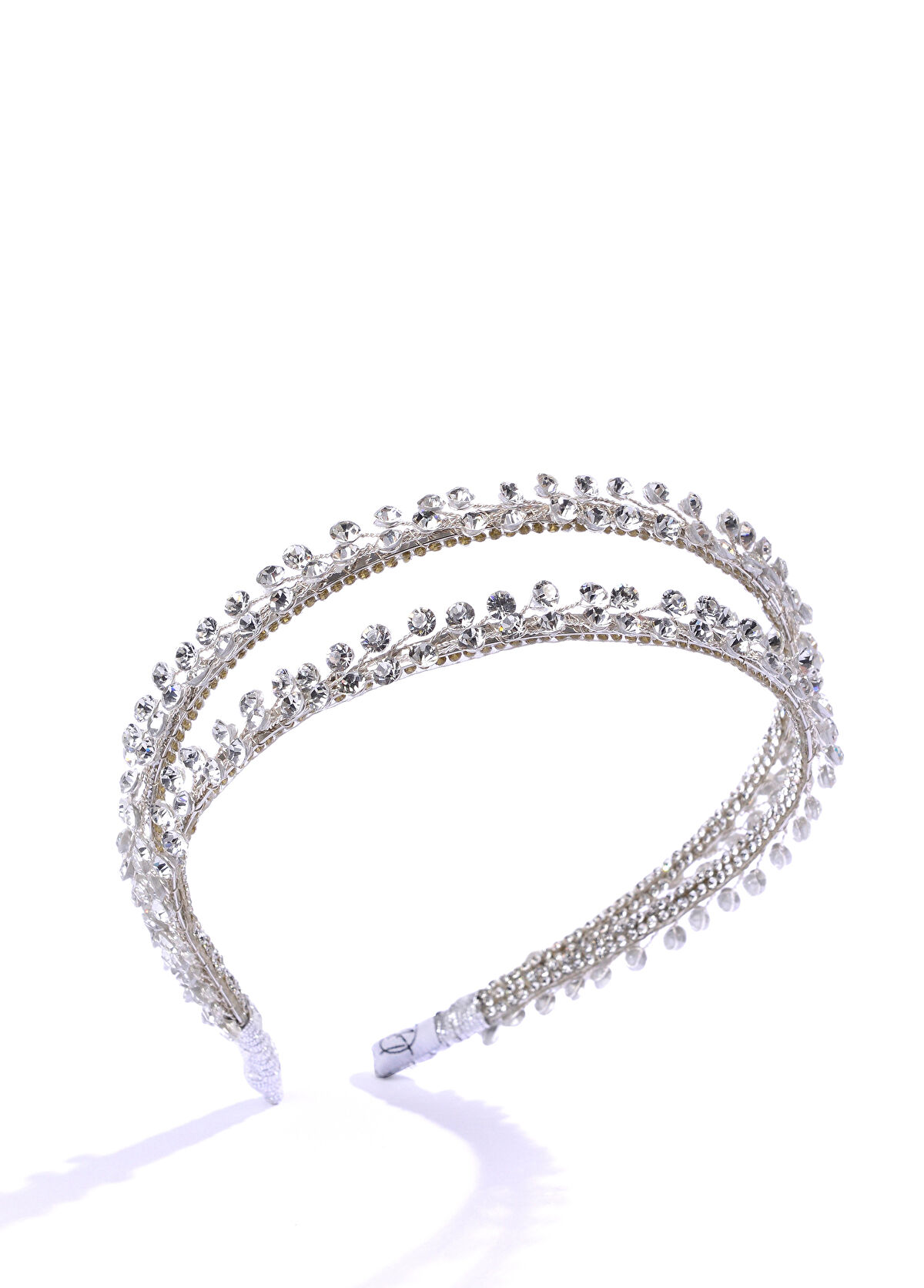Meriç Tanın Alessia Headpiece Women's Veil Accessory with Crystal Stones - 3