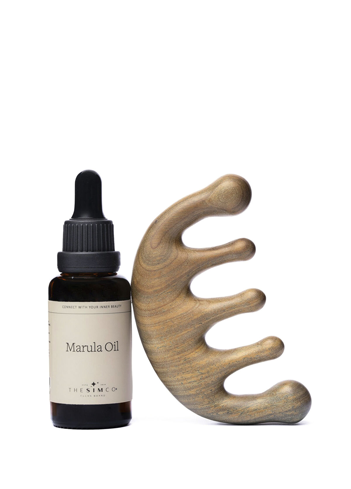 The Sim Co. Marula Yağı ve Sedir Ağacı Tarak Sağlıklı Saç Derisi Seti - 1