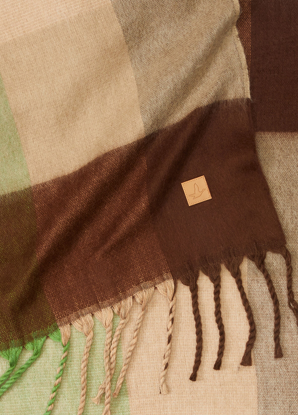 Beymen Club Coffee Green Plaid Woman Scarf - 3