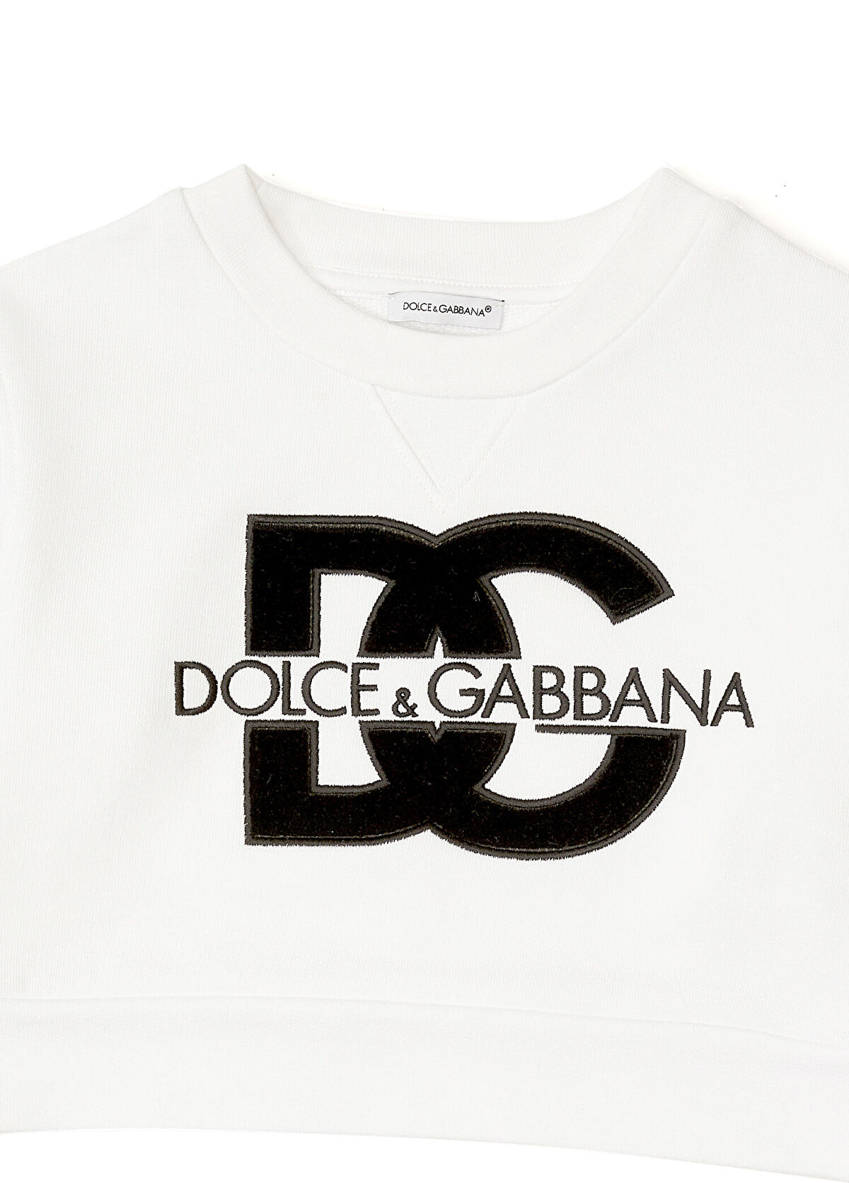 Dolce&Gabbana Beyaz Logo İşlemeli Kız Çocuk Sweatshirt - 3
