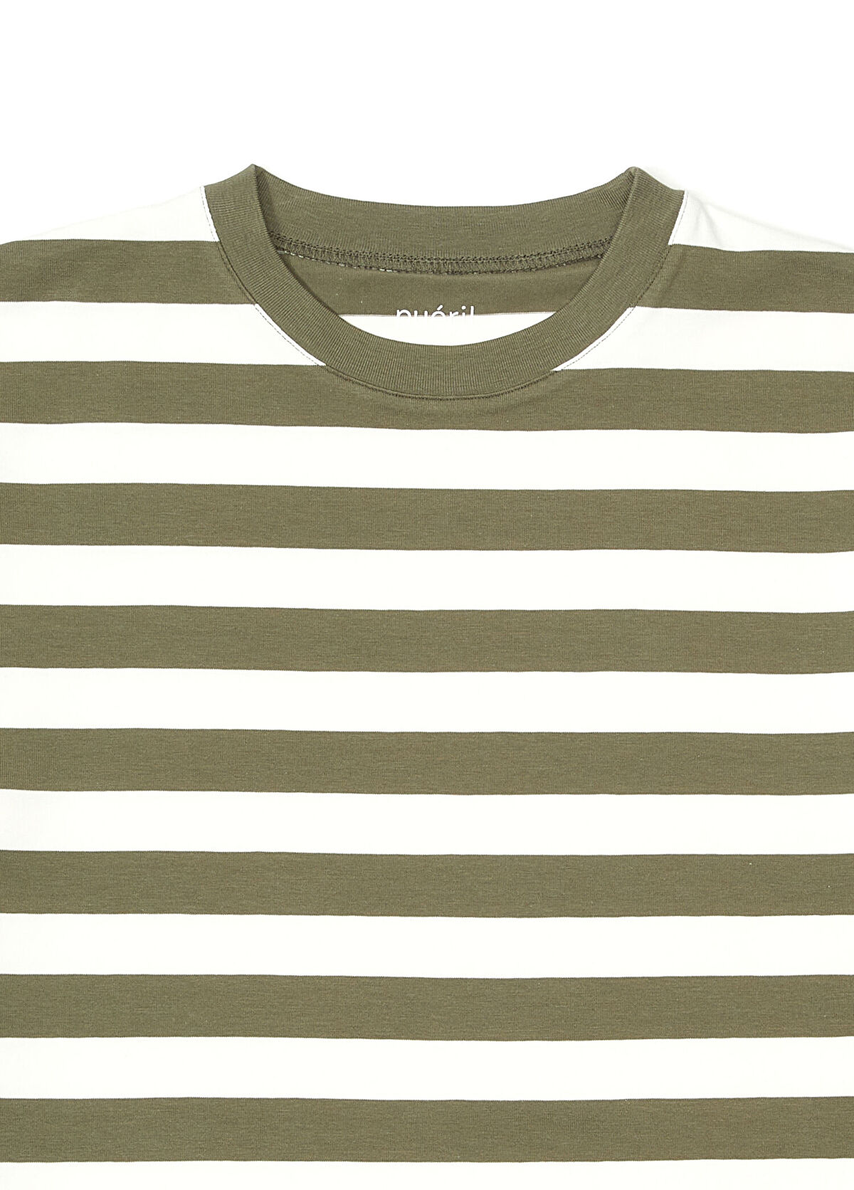 Pueril Haki Beyaz Çizgili Kız Çocuk T-shirt - 3