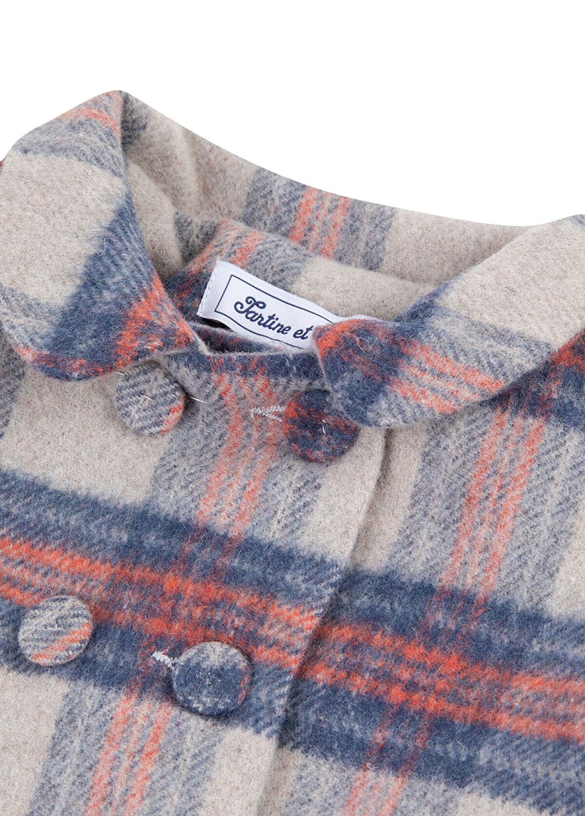 Tartine Et Chocolat Checkered Colored Girls' Coat - 3