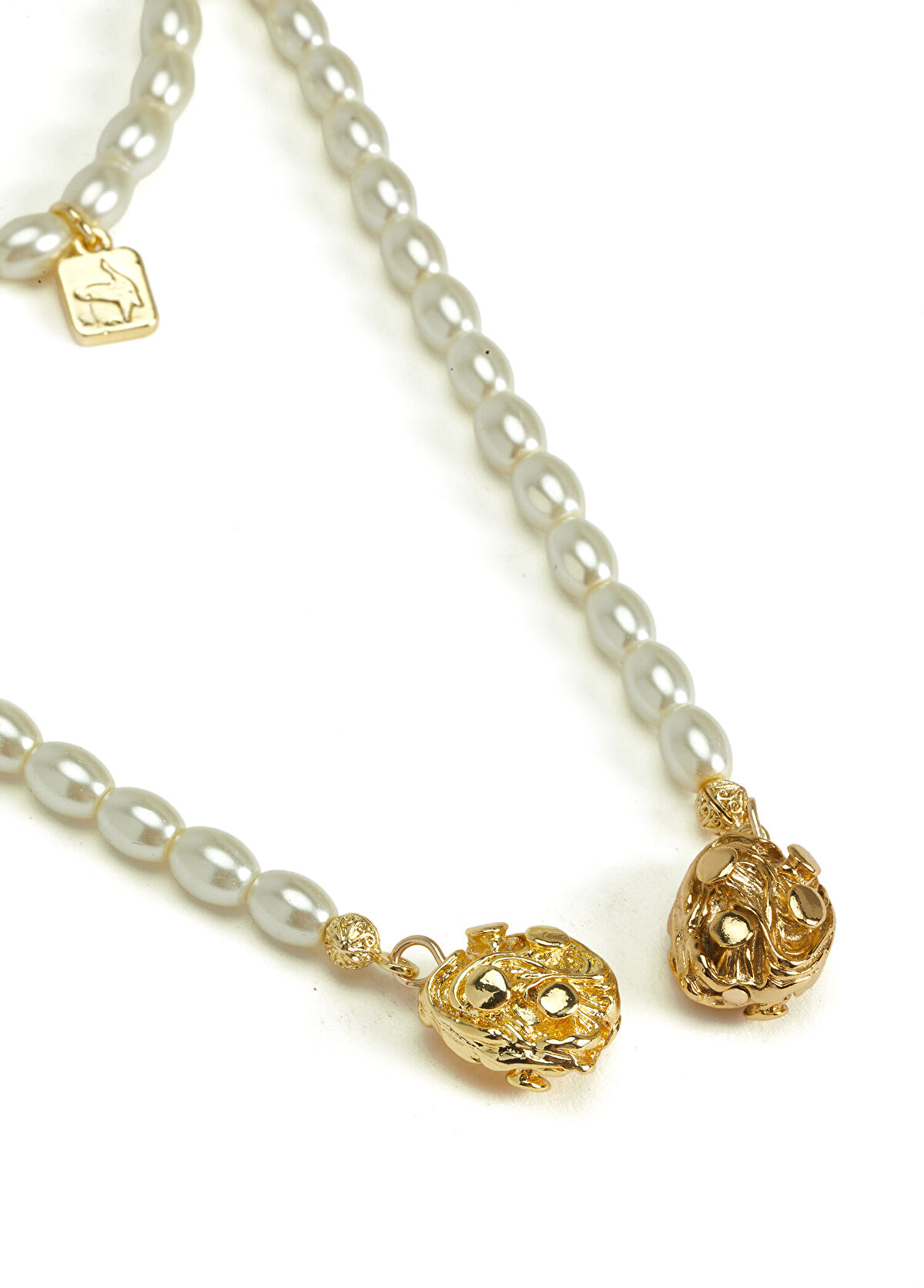 Beymen Club Gold Amorphous Tipped Pearl Women's Glass Necklace - 3