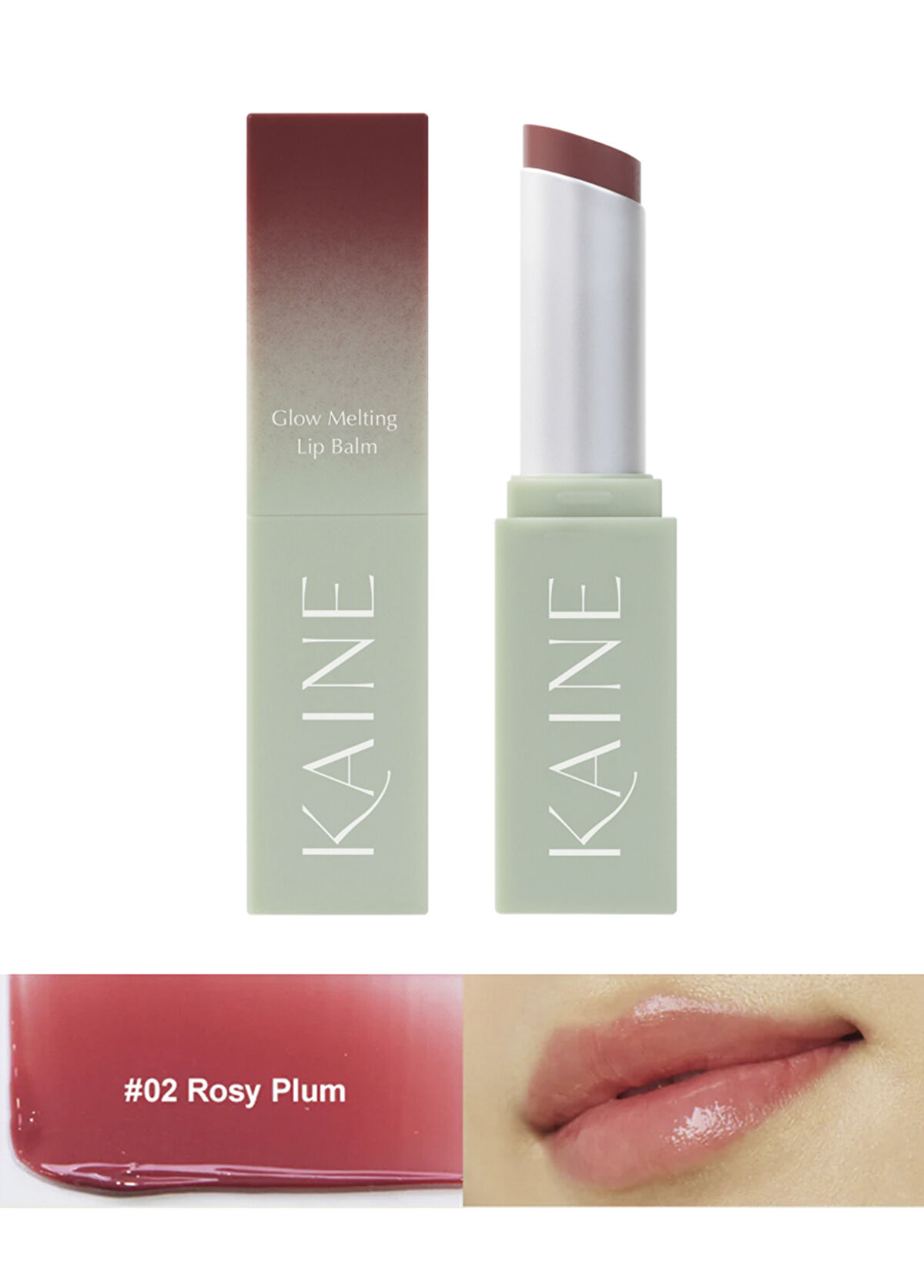 KAINE Parlaklık Verici Bariyer Koruyucu Skualenli Vegan Dudak Balmı #02 Rosy Plum 3.7 gr - 3
