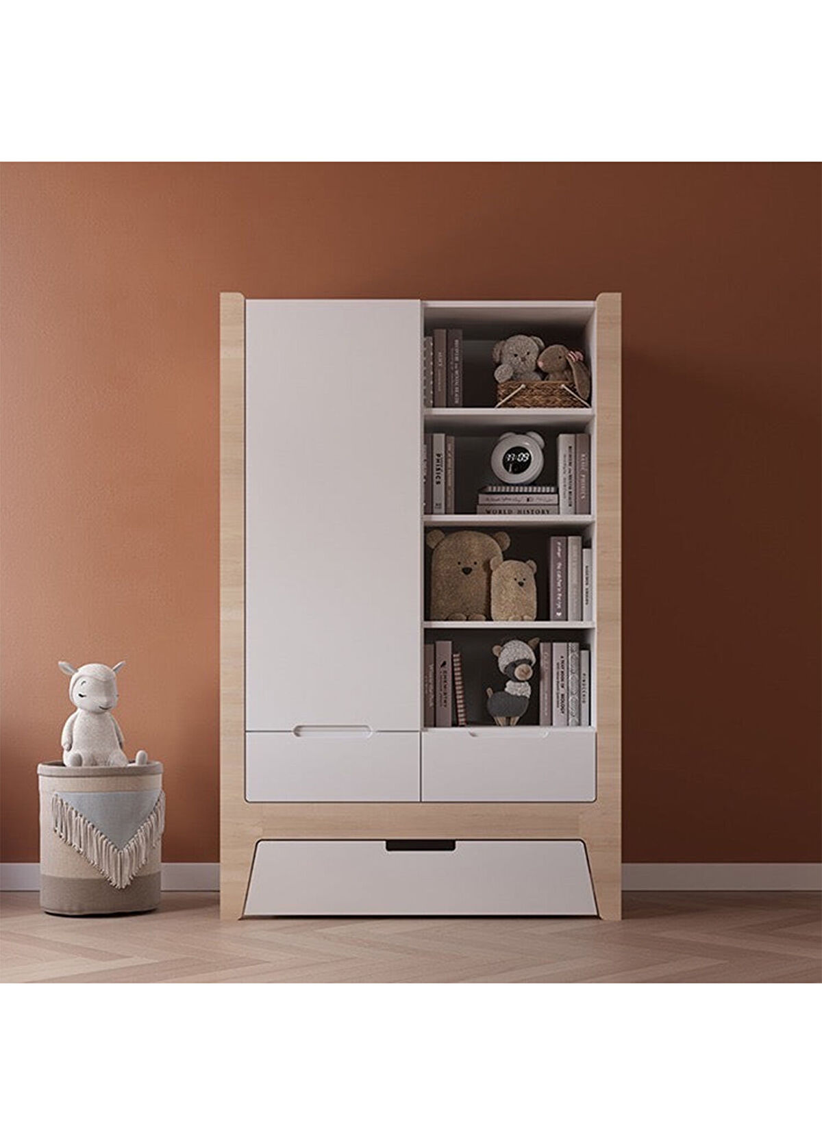 Lil'Gaea Japandi Naturel Beyaz Çocuk Odası Kitaplık - 3