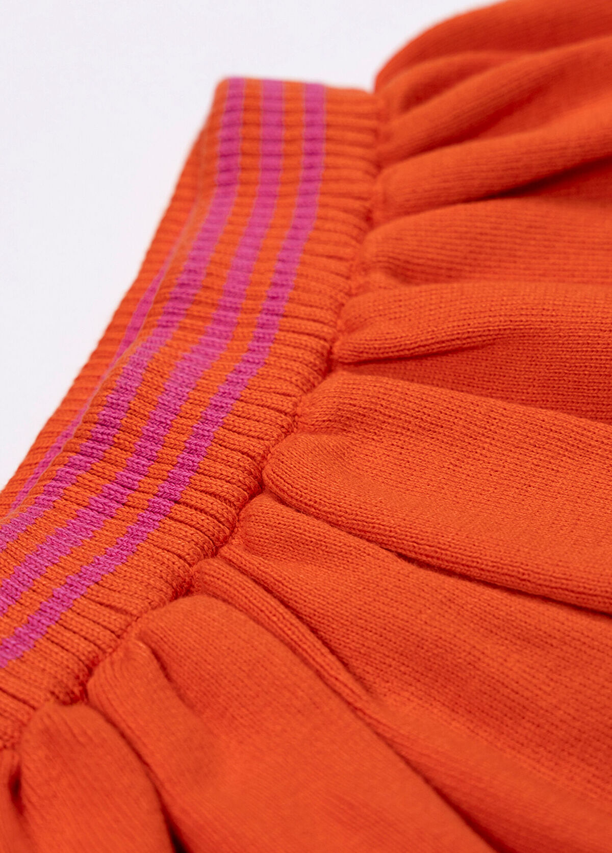 Beetlebeez Striped Orange Pleated Girl's Knitwear Skirt - 3