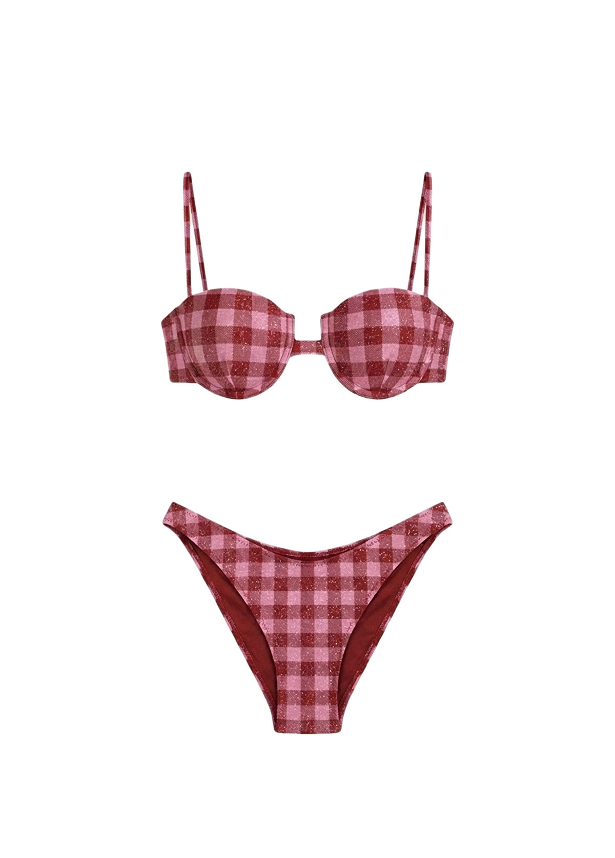 Fifth Sense Velvet Kiss Pembe Pötikareli Kaplı Askılı Kadın Bikini Takımı - 1
