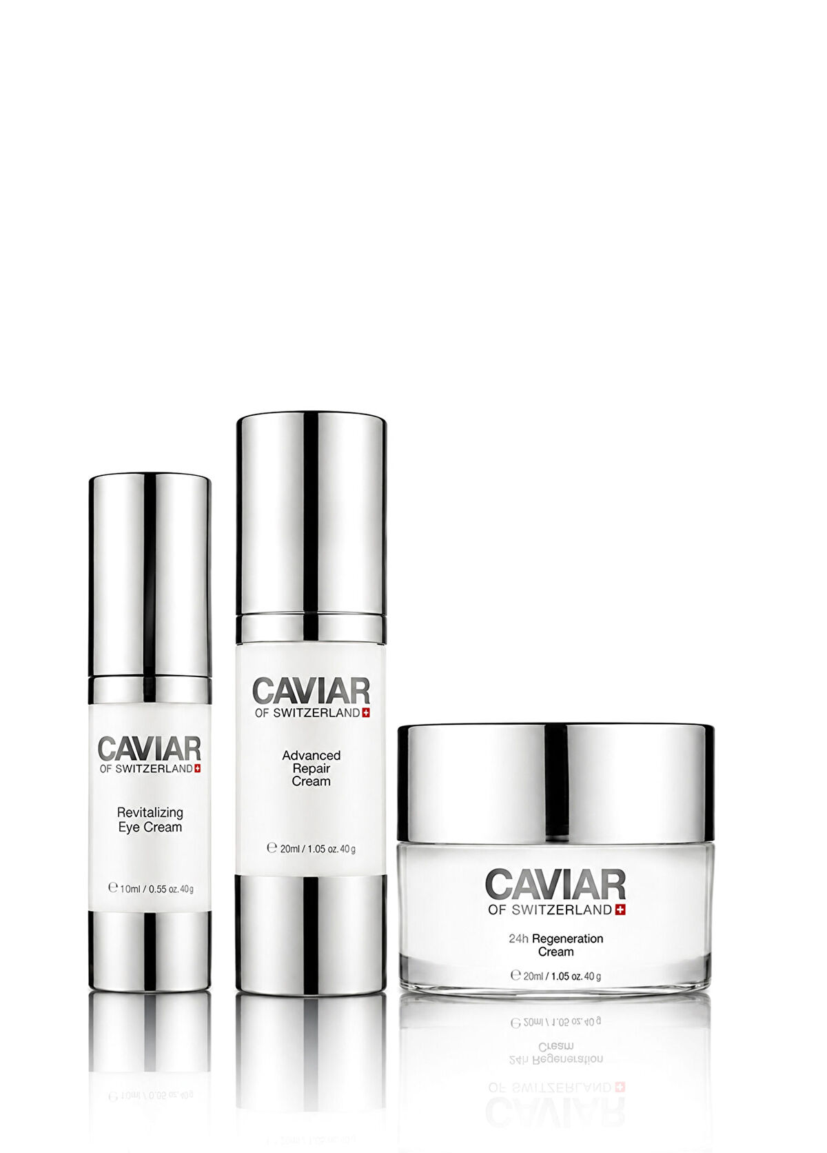 Caviar Of Switzerland Havyar Bakım Ritueli Yaşlanma Karşıtı Cilt Serumu 30 ml + Yüz Kremi 50 ml + Göz Kremi 15 ml 3'lü Cilt Bakım Seti - 1