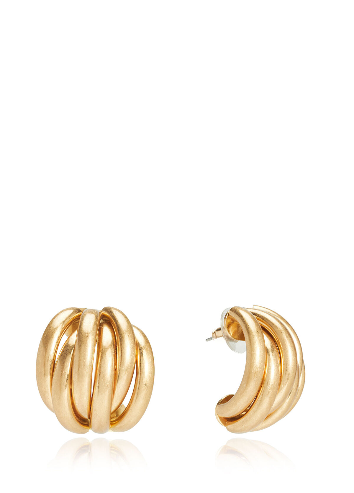 Beymen Club Gold İç İçe Geçmeli Kadın Küpe - 3