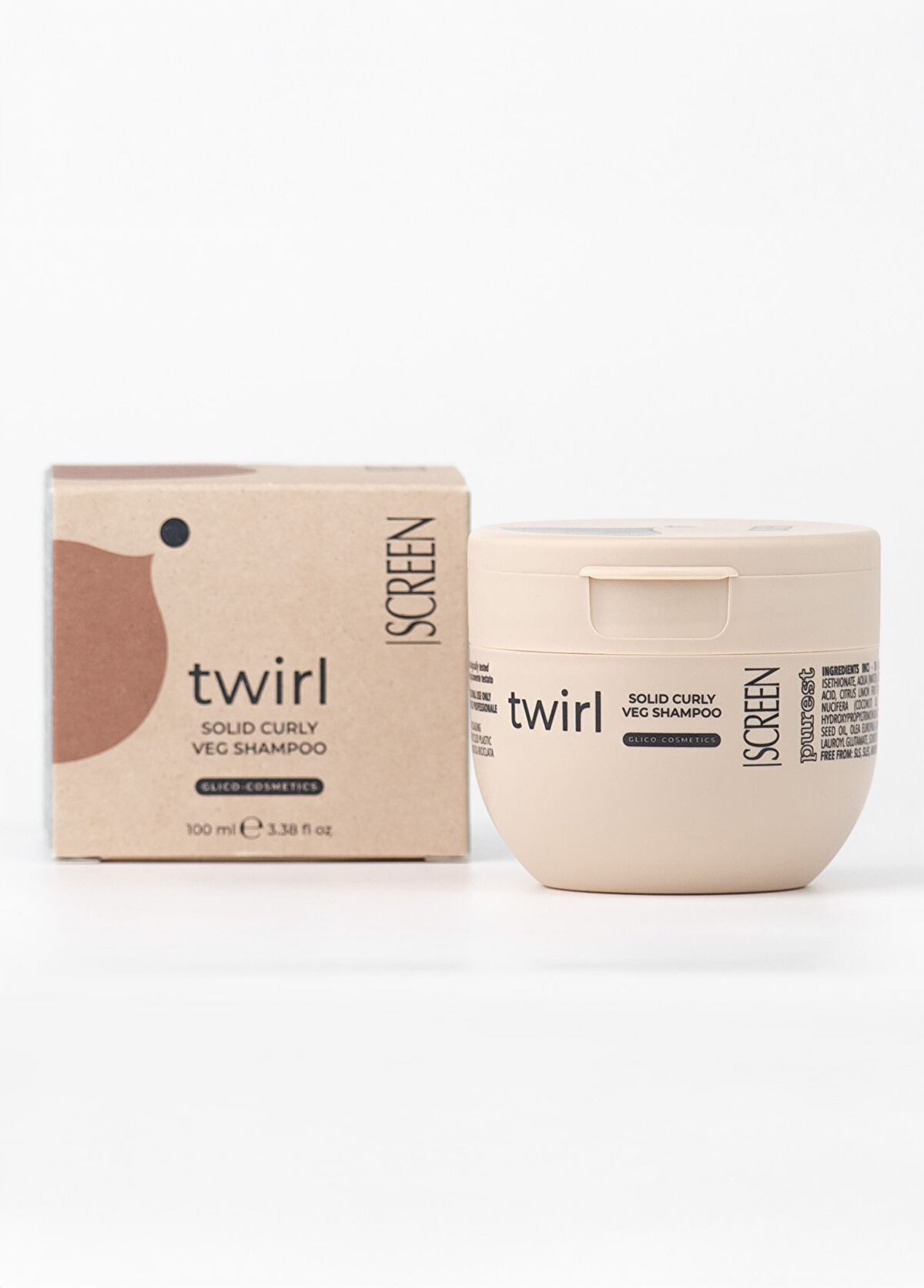 Screen Hair Care Twirl Solid Curly Revitalizing Vegan Solid Shampoo for Curly Hair 100 ml - 3