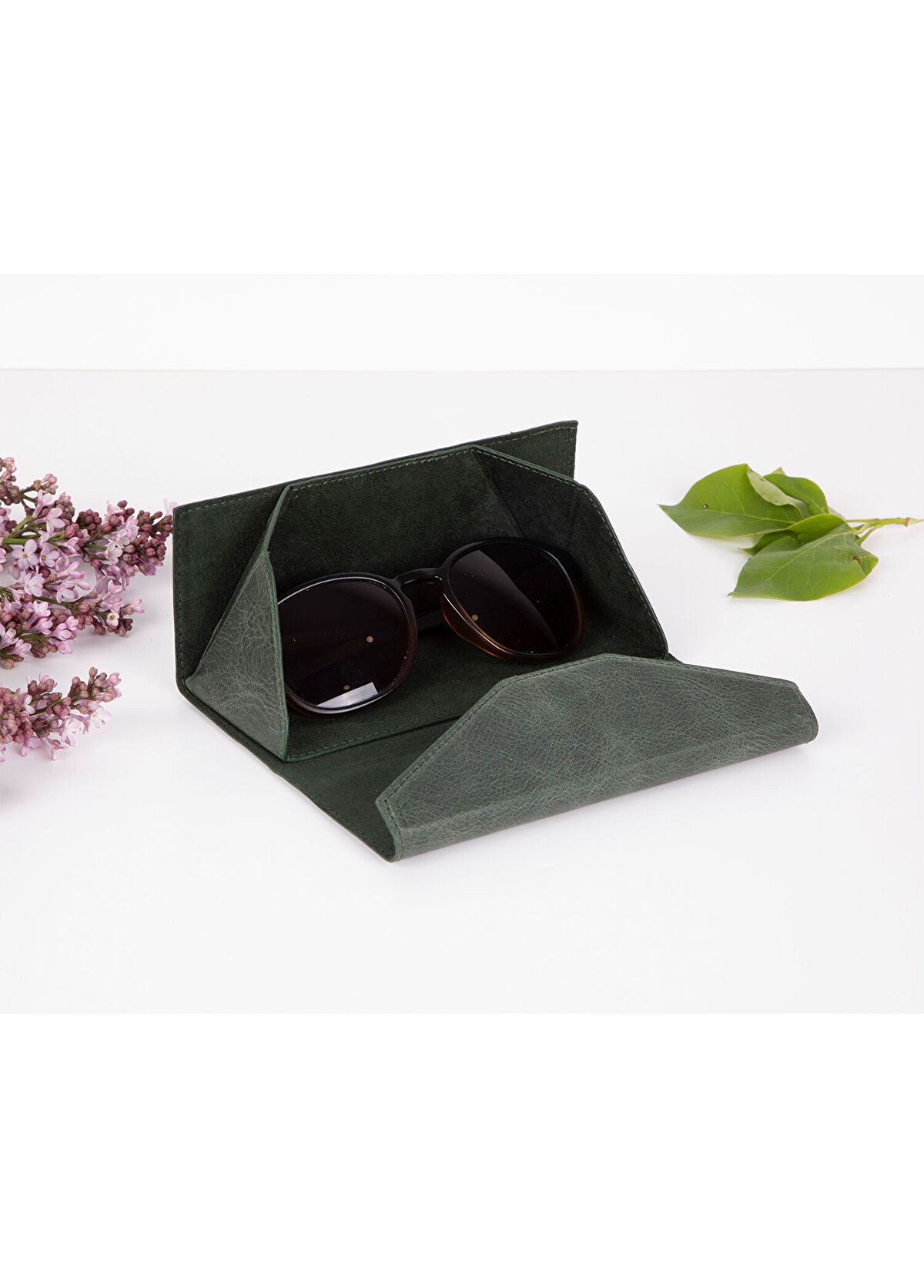 Bloominbag Smart Glasses Yeşil Deri Gözlük Kılıfı - 3
