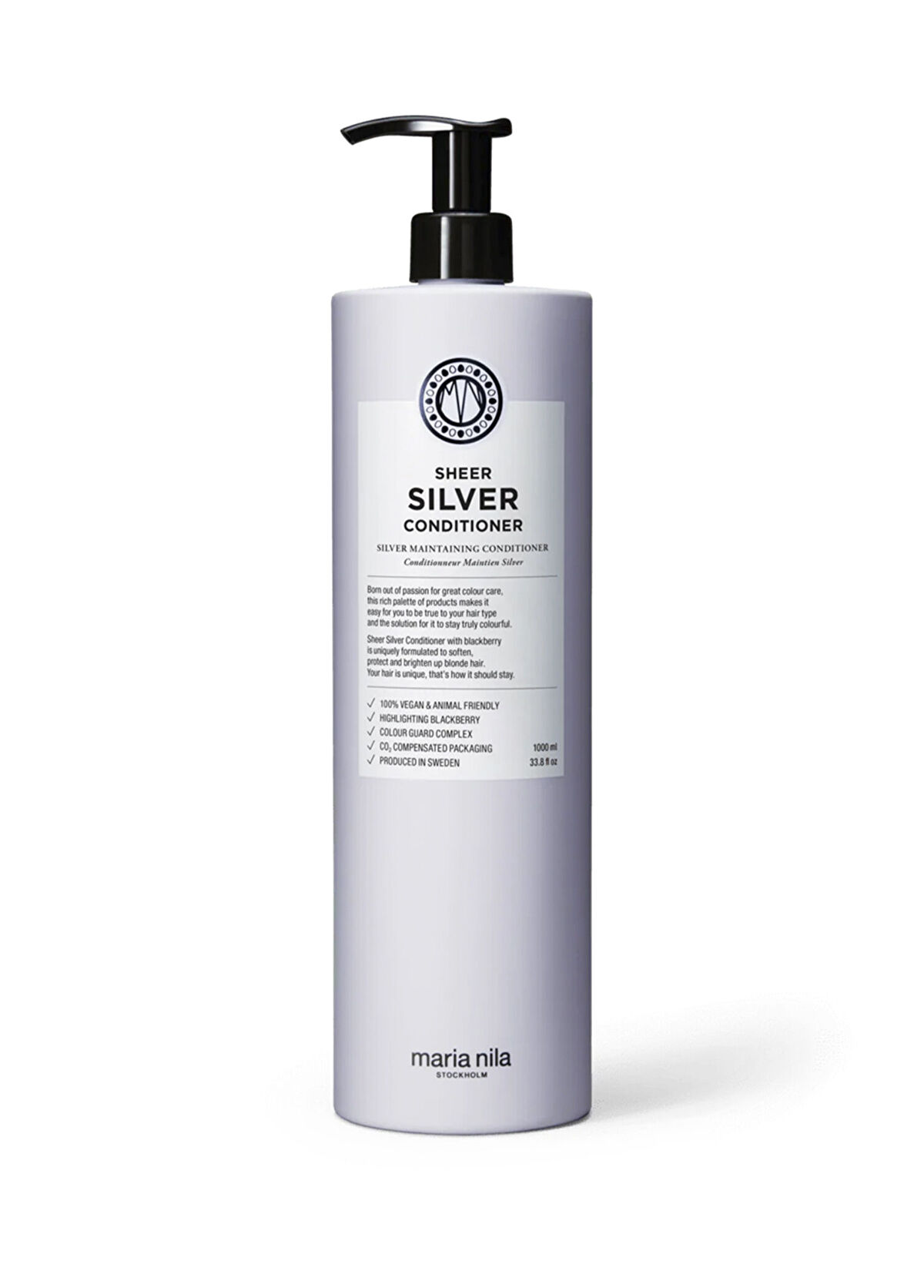 Maria Nila Sheer Silver Moisturizing Conditioner for Blonde Gray Hair 1000ml - 1