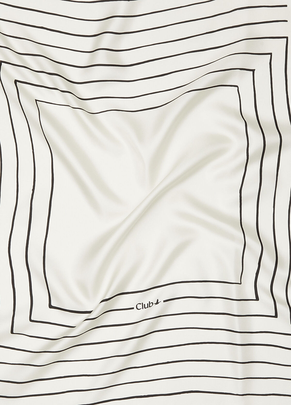 Beymen Club Kırık Beyaz Dalgalı Çizgili İpek Eşarp - 3