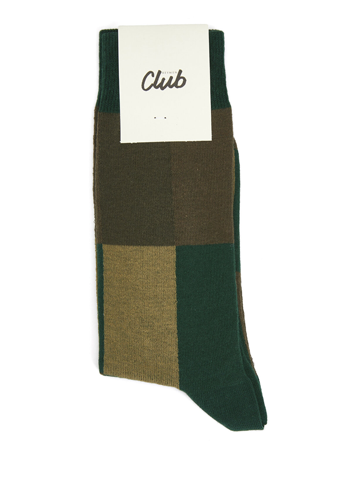 Beymen Club Khaki Block Patterned Men's Socks - 1