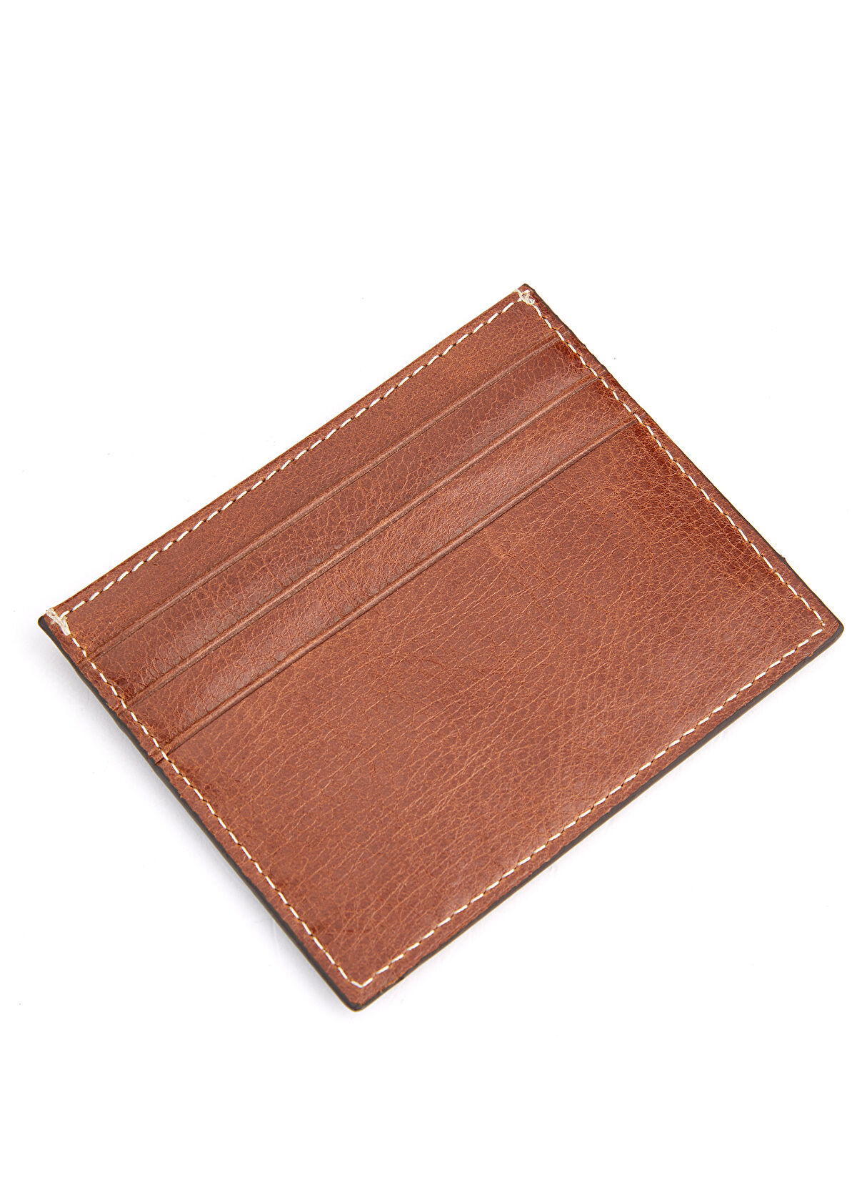 Beymen Club Brown Contrast Stitched Men's Leather Card Holder - 3