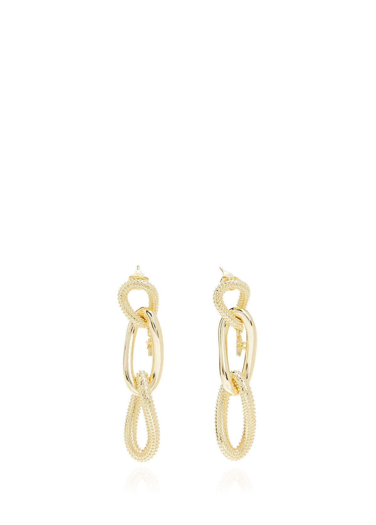 Beymen Club Gold Stone Women's Chain Earrings - 3