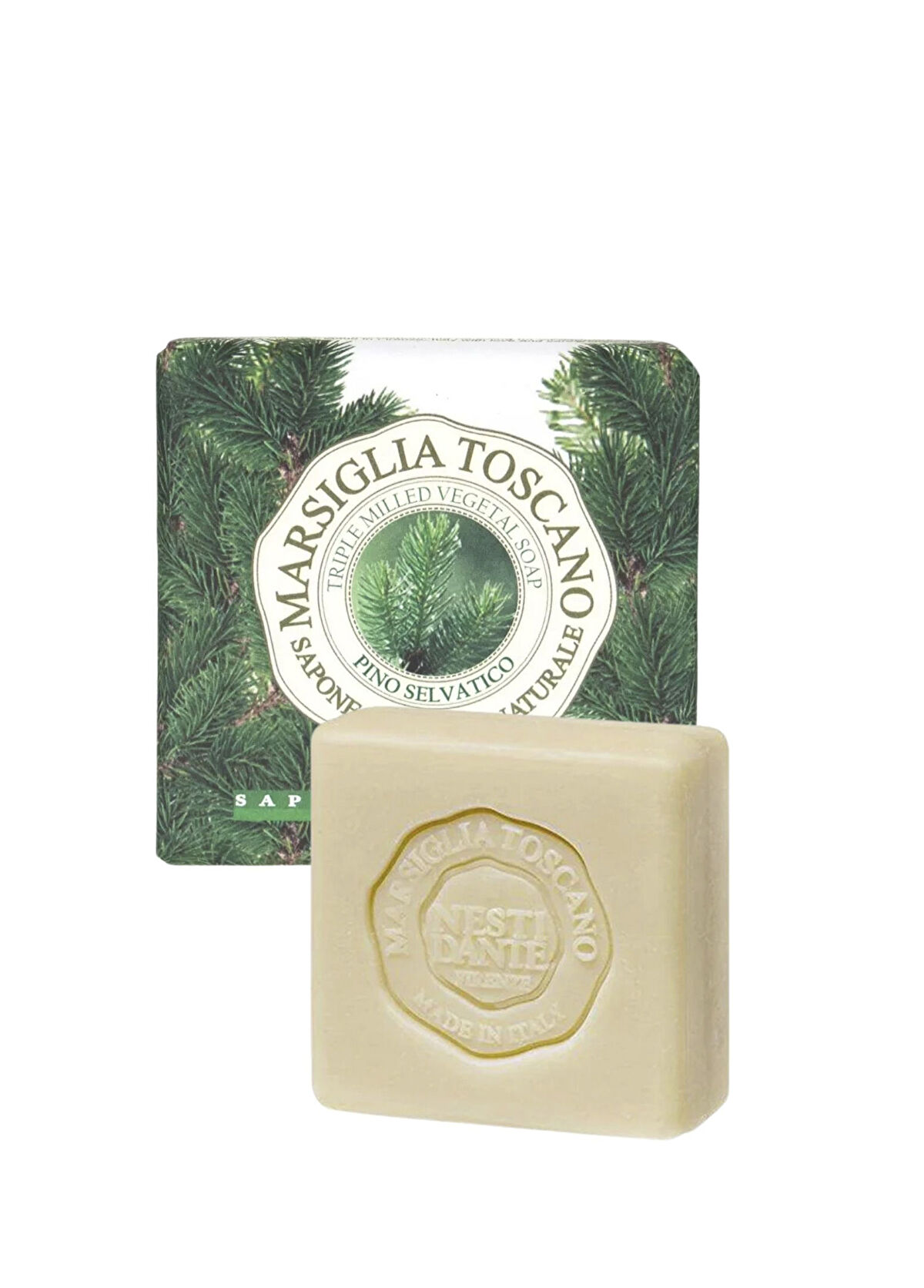 Nesti Dante Marsiglia Toscano Pino Selvatico Çam Ağacı Yaprağı Özlü Ferahlatıcı Vegan Cilt Bakım Sabunu 200 gr - 1