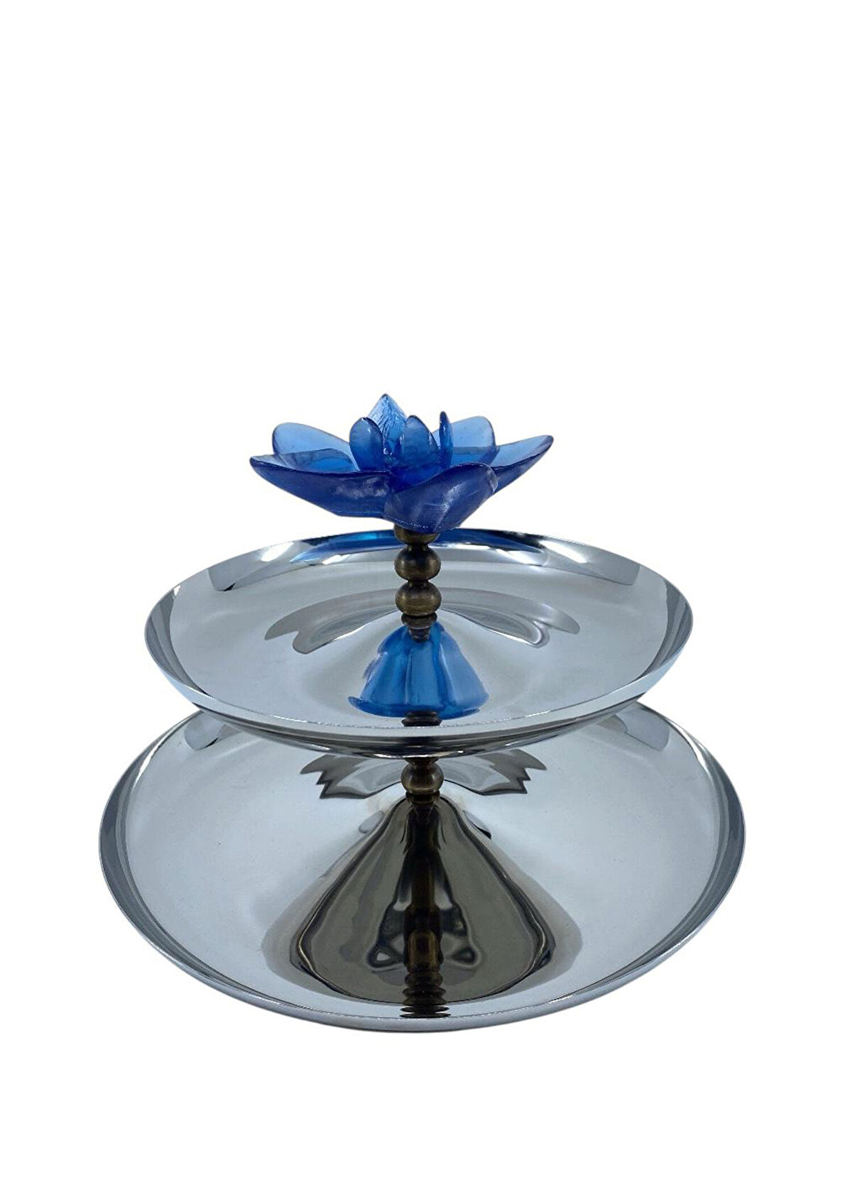 Unique by AV Blue Orchid Flower Double-Tiered Stand - 1