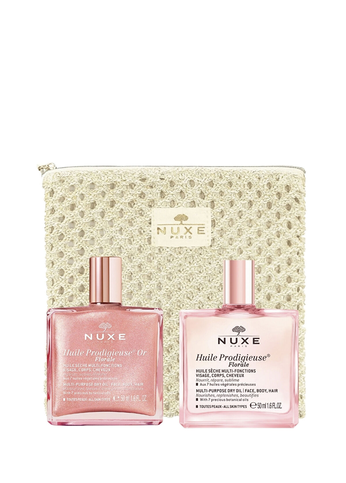 Nuxe Huile Prodıgıeuse + Huıle Prodıgıeuse Florale Dry Oil + Bag Skin Care Oil Set - 1