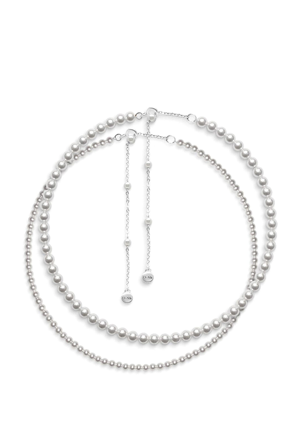 O SH P Chokers 925 Sterling Silver Women's Pearl Choker Necklace - 1