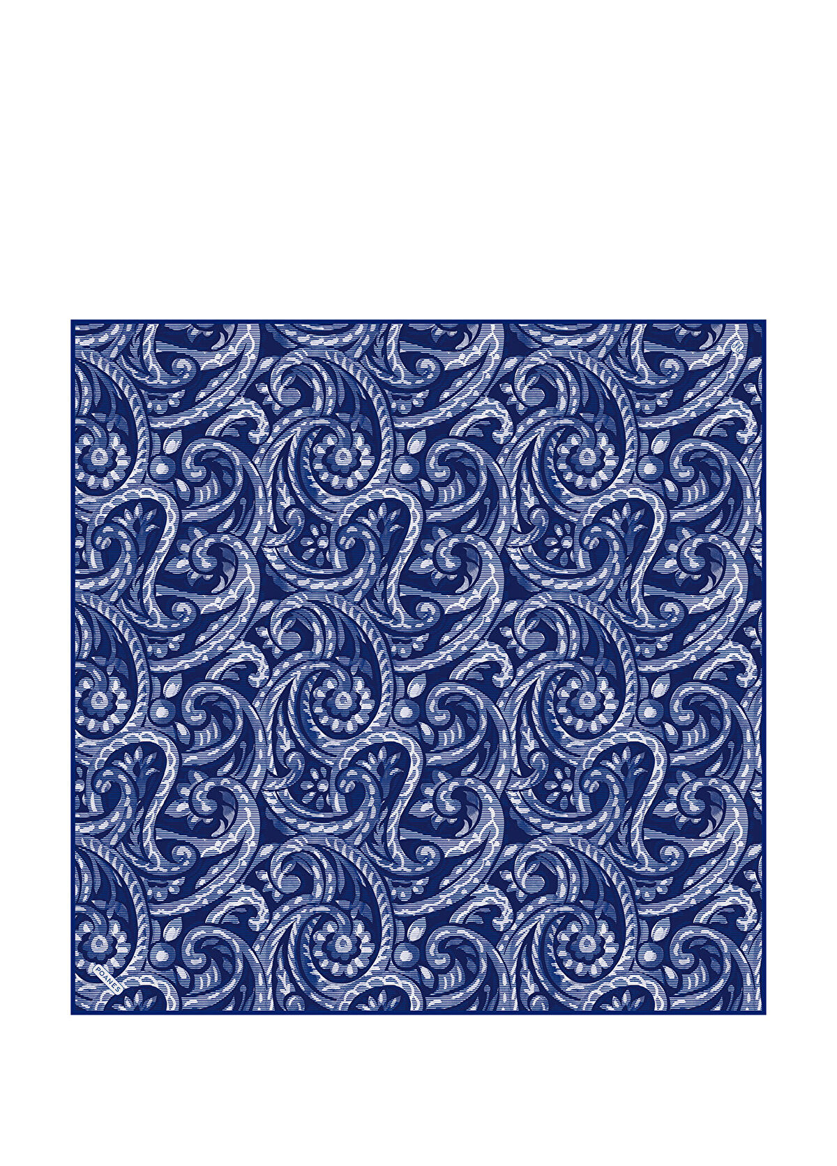 Poanes Paisley Wave Patterned Twill Silk Women's Scarf - 1