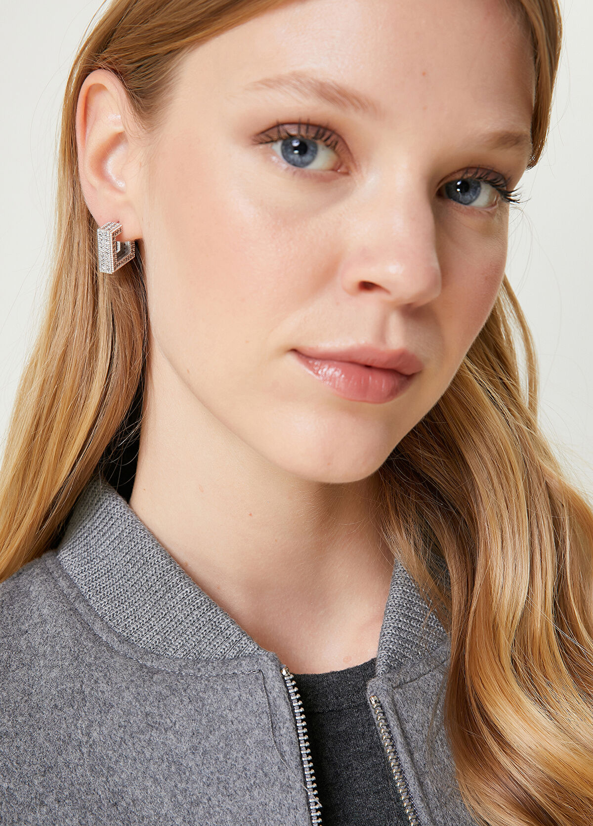 Beymen Club Silver Kare Formlu Kadın Zirkon Küpe - 3