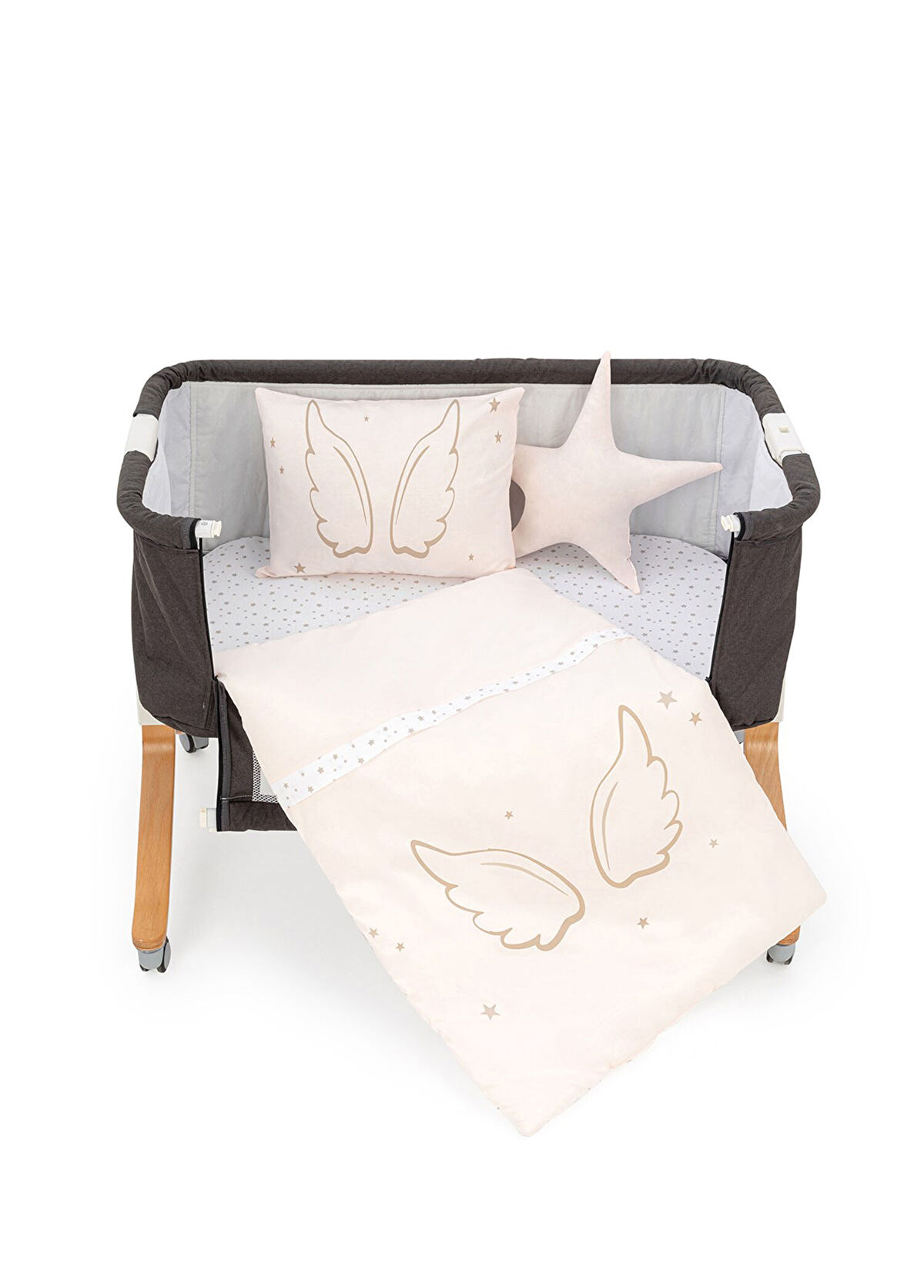 Wellgro Angel Wings Pembe Anne Yanı 5 Parça Bebek Uyku Seti - 3