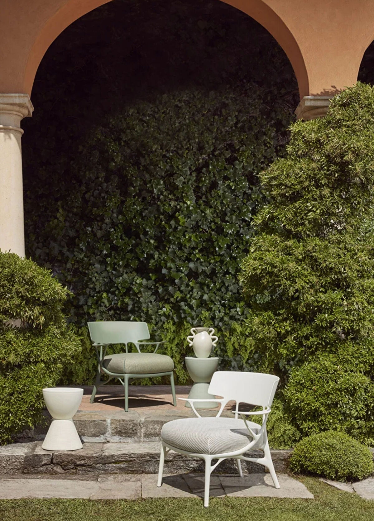 Kartell A.I Lounge Minderli Beyaz Berjer - 3