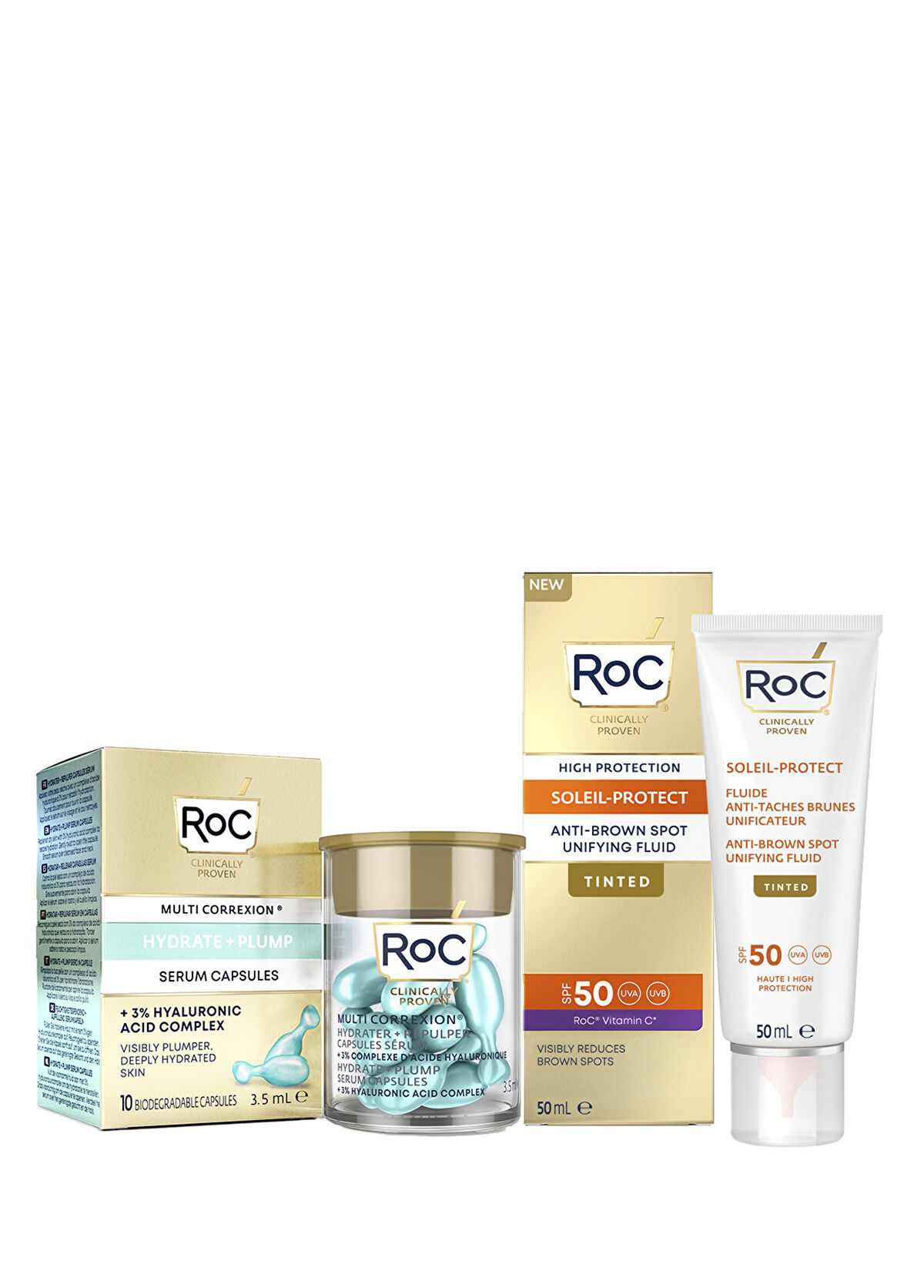 Roc Renkli Güneş Kremi ve 10'lu Kapsül Serum Cilt Bakım Seti  - 1