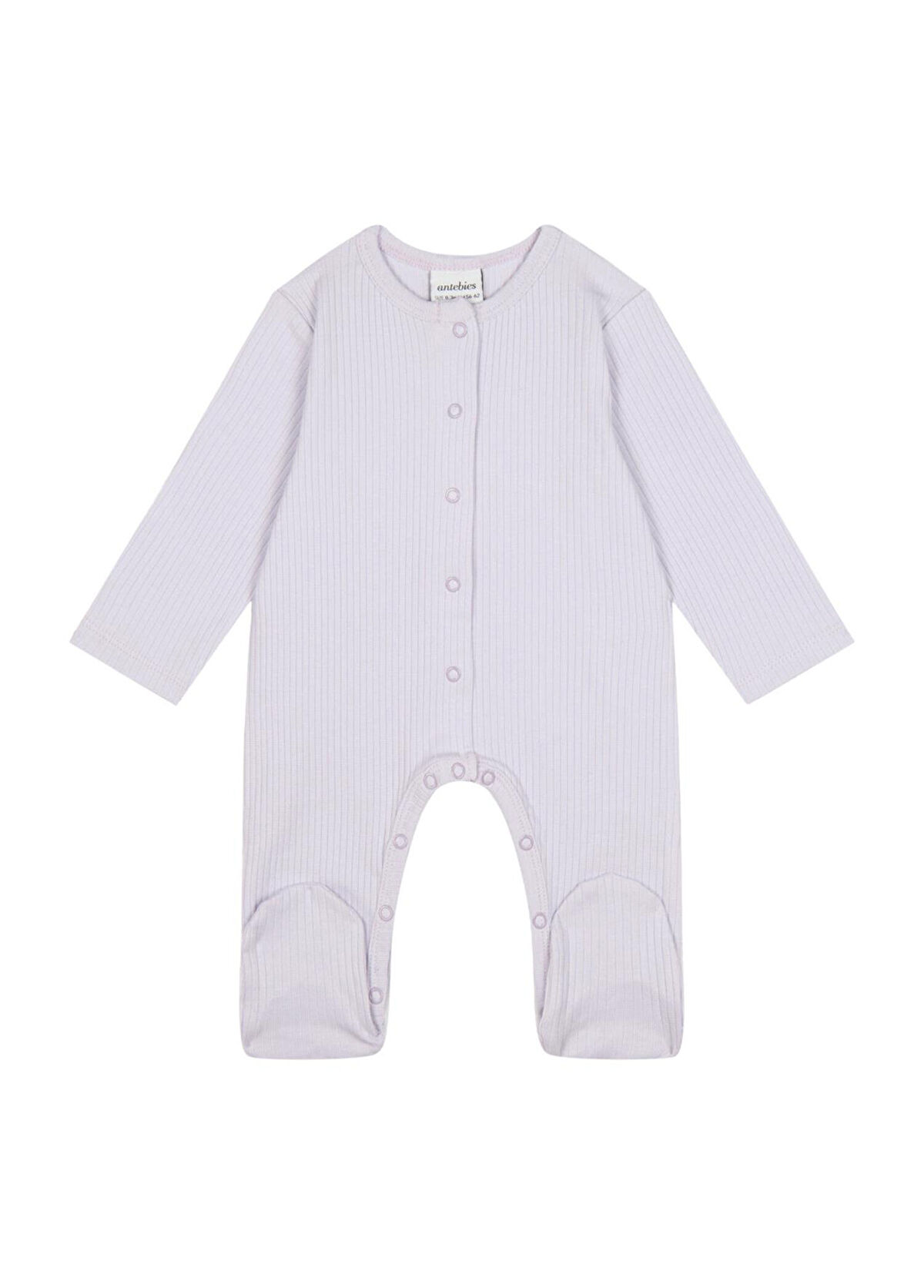 Antebies Lila Ribana Mor Kız Bebek Patikli Tulum - 1