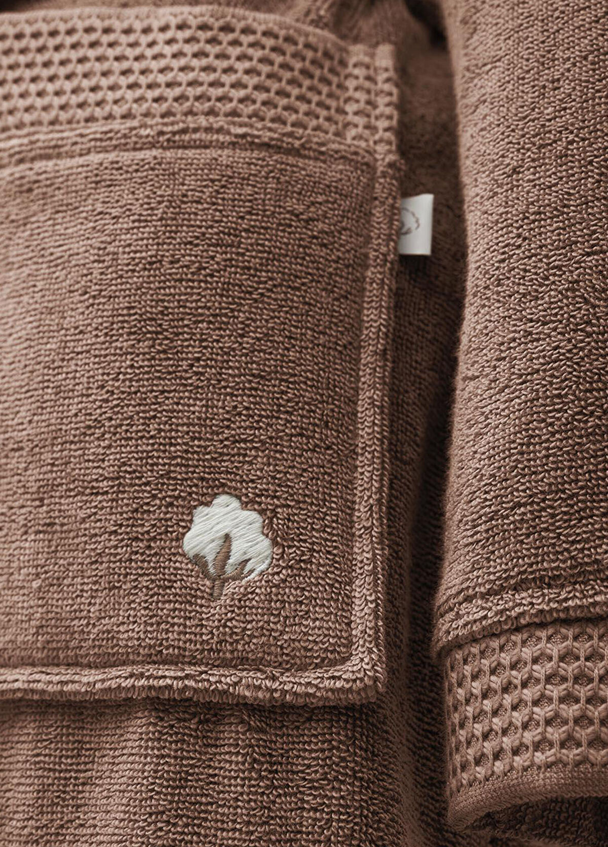 Ecocotton Pure Cotton %100 Organik Pamuk Nakışlı Terra Kadın Bornoz - 3