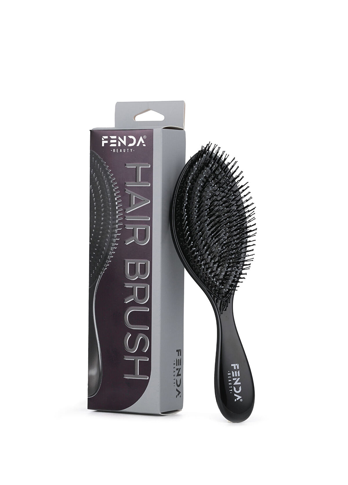FENDA Professional Deep Space Black 4-Pin Spiral Black Hair Brush - 1