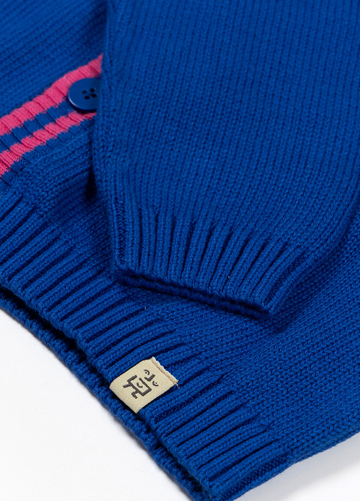 Beetlebeez Stripes Blue Piping Boy's Knit Cardigan - 3