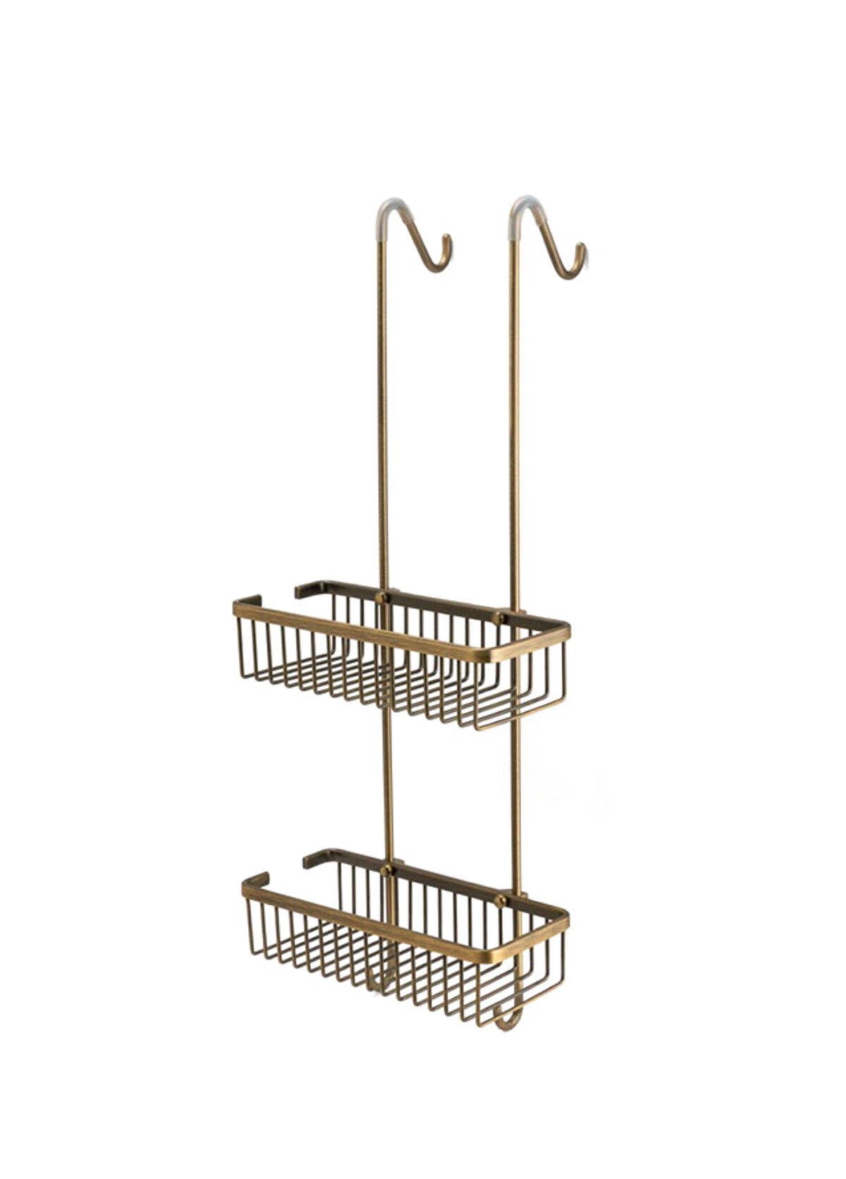 System Bathroom Accessories Antik Dikdörtgen 2'li Askılı Duş Rafı  - 1