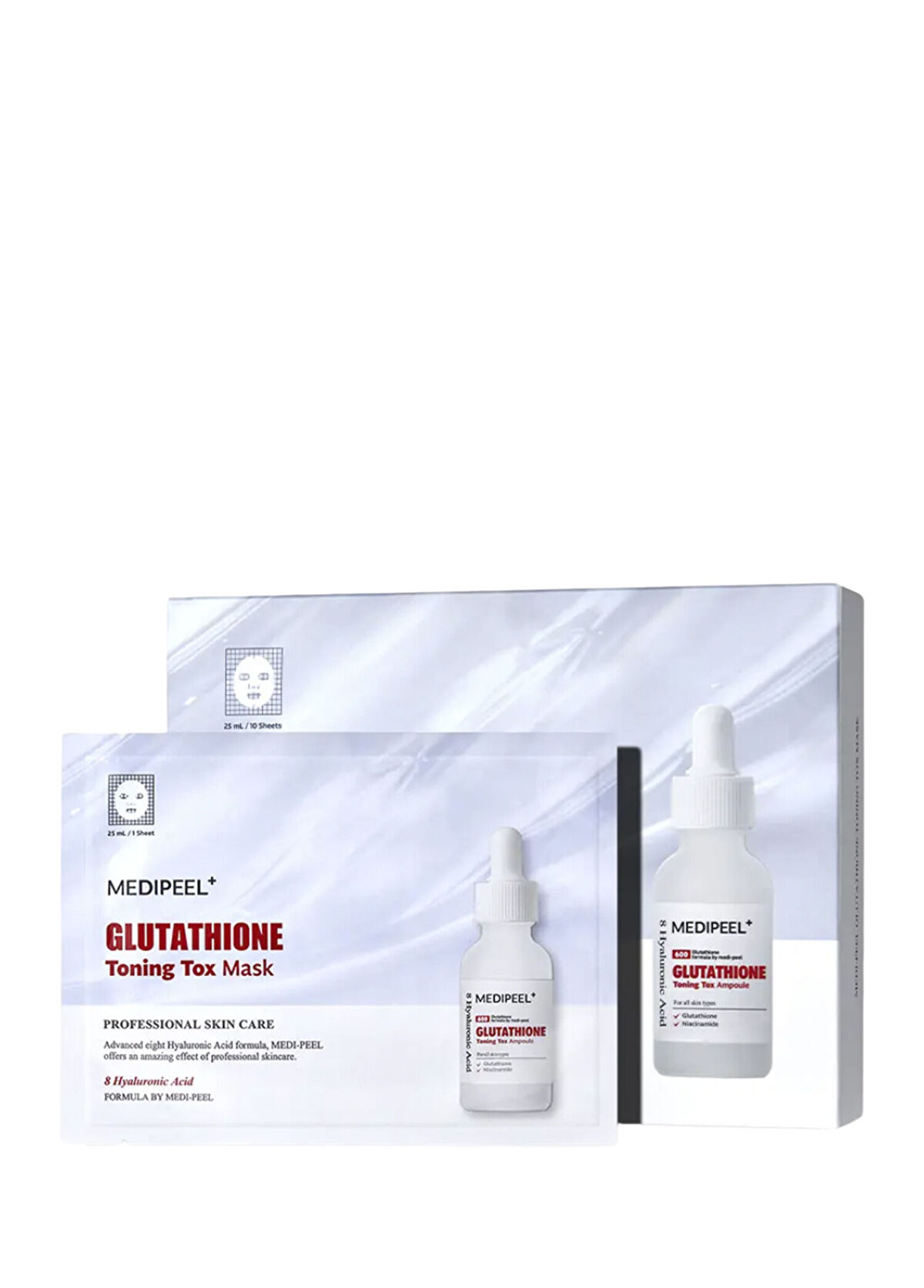 MEDIPEEL Glutathione Toning Tox Mask Aydınlatıcı Tonik Yüz Maskesi 5 Adet x 25 ml  - 1