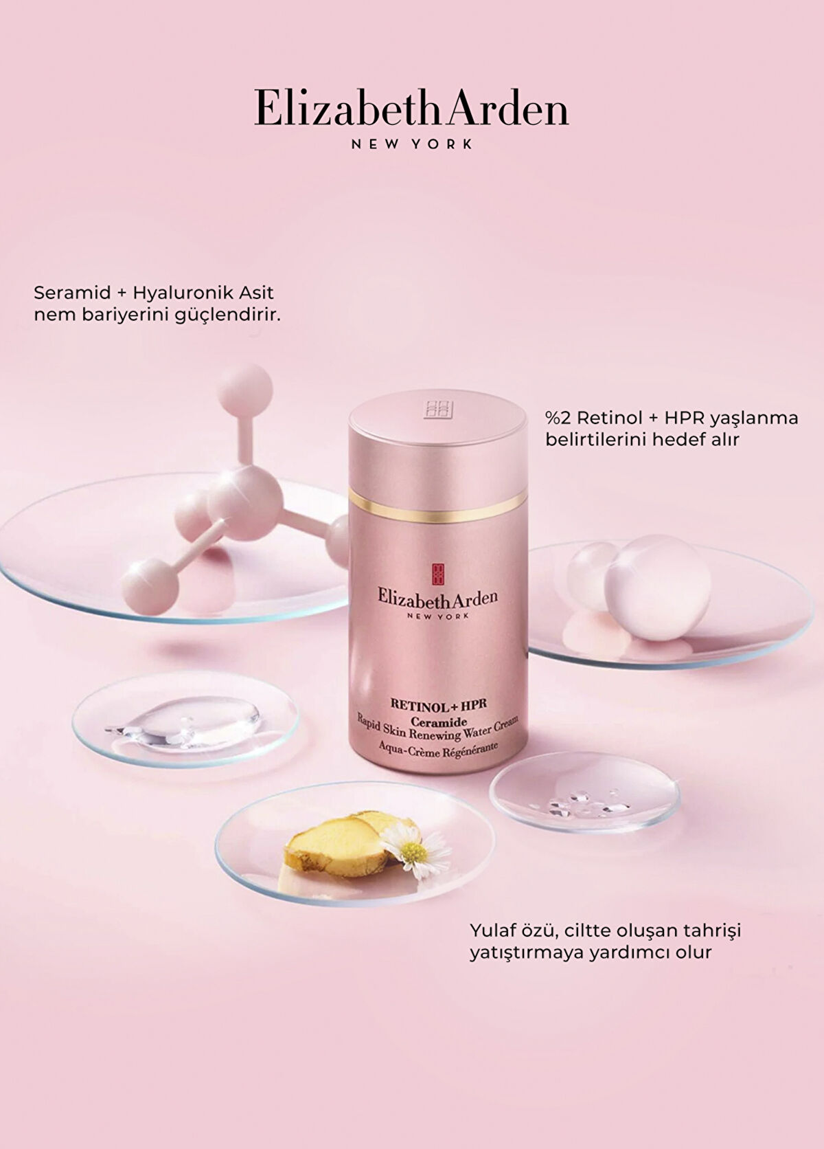 Elizabeth Arden Retinol + HPR Ceramide Water Cream Nemlendirici Yüz Kremi 50 ml - 3