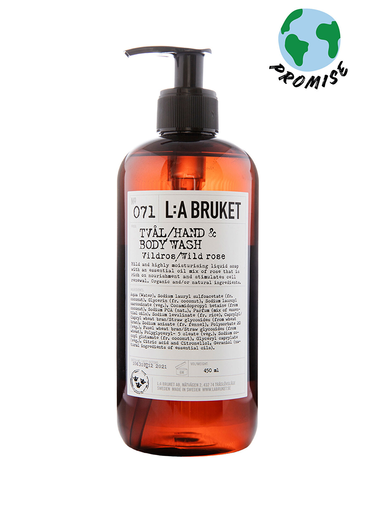 L:A Bruket Hand&Body Wash Wild Rose 450Ml - 1
