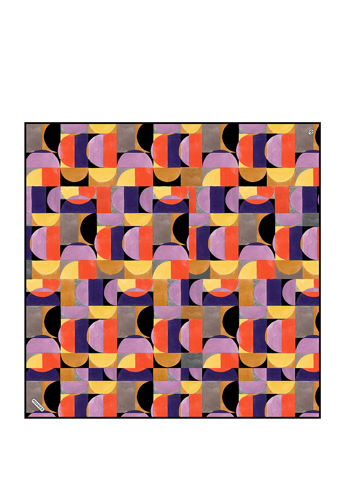 Poanes Balance Patterned Twill Silk Women's Scarf - 1