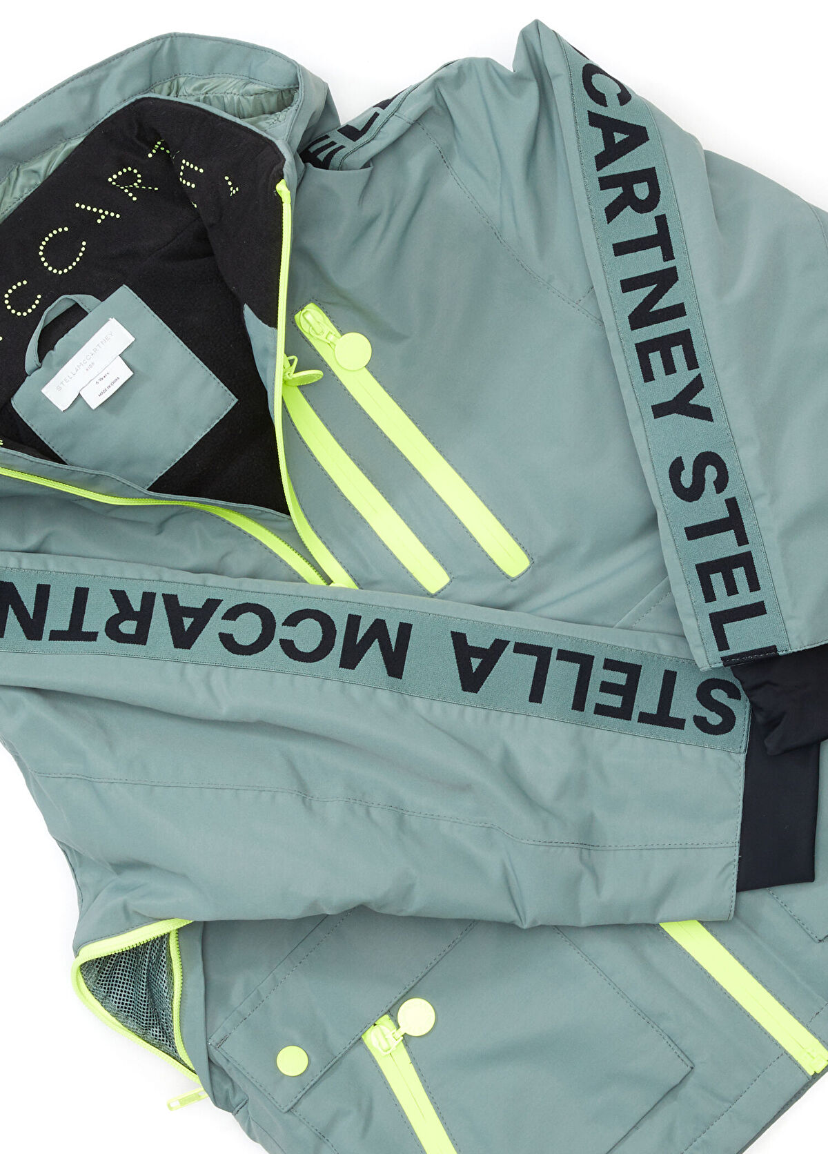 Yeşil Kapüşonlu Erkek Çocuk Kayak Montu - Görsel 4