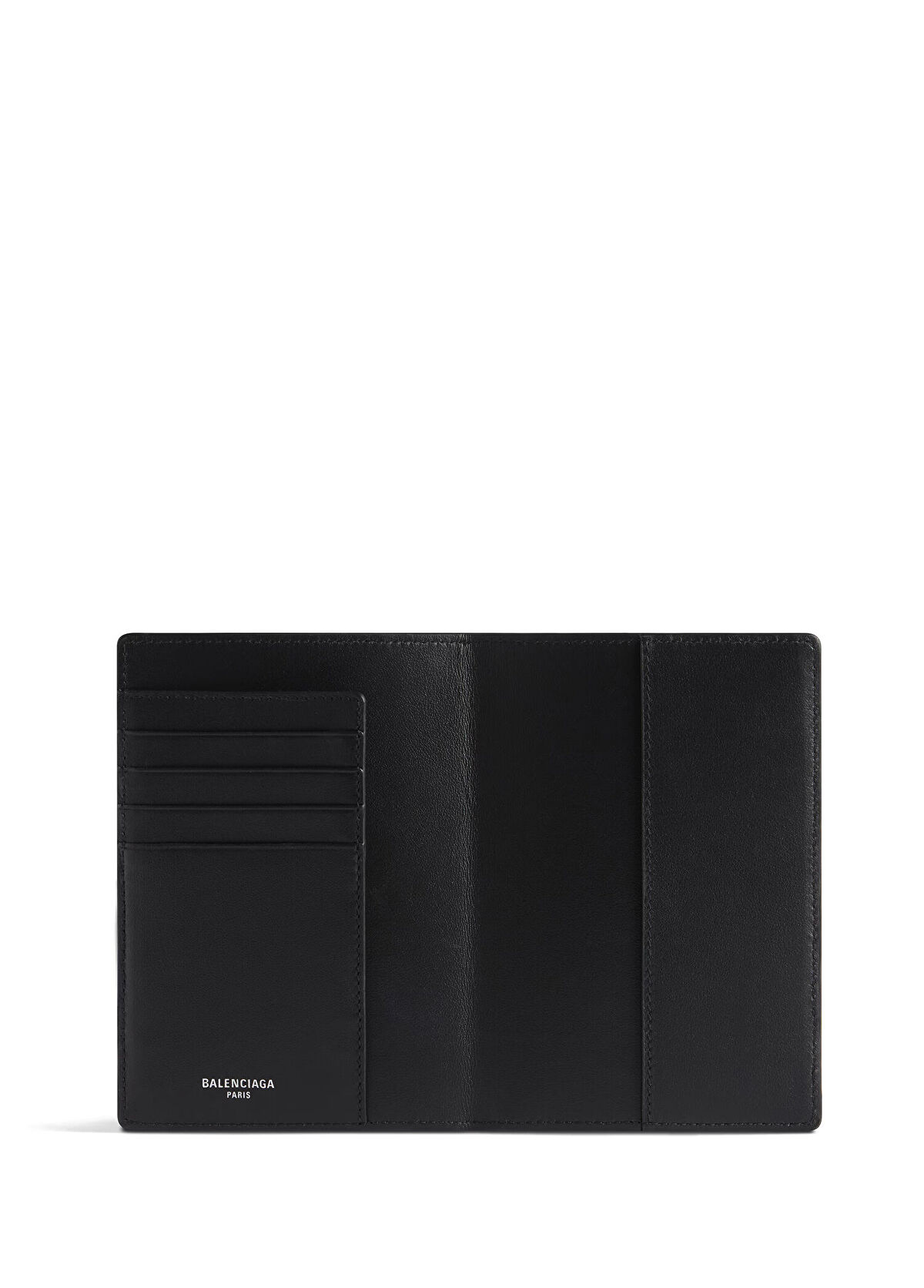 Balenciaga Siyah Logo Baskılı Erkek Deri Pasaportluk - 3