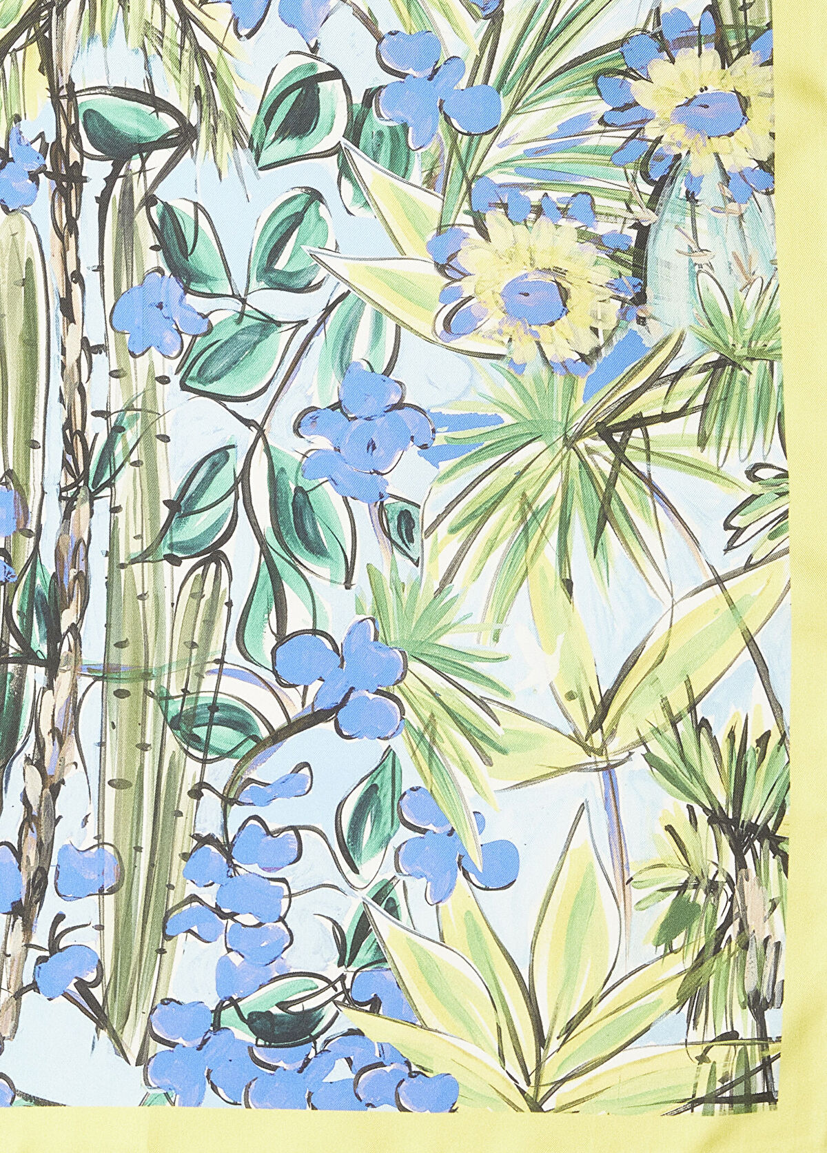 Beymen Club Mavi Botanik Desenli 50x50 cm Kadın İpek Eşarp - 3