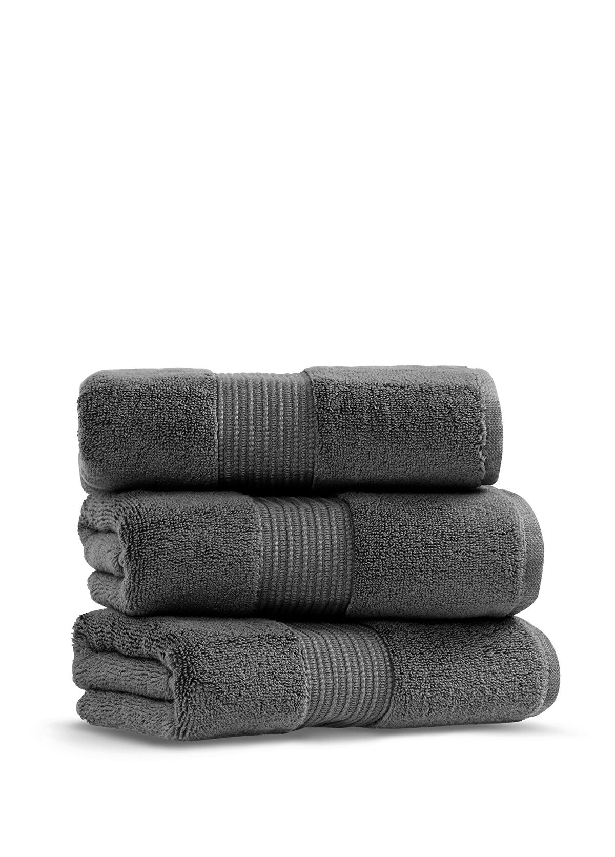 L'appartement Chicago Fibrosoft® Charcoal Cotton Single Face Towel 50 x 90 cm - 1