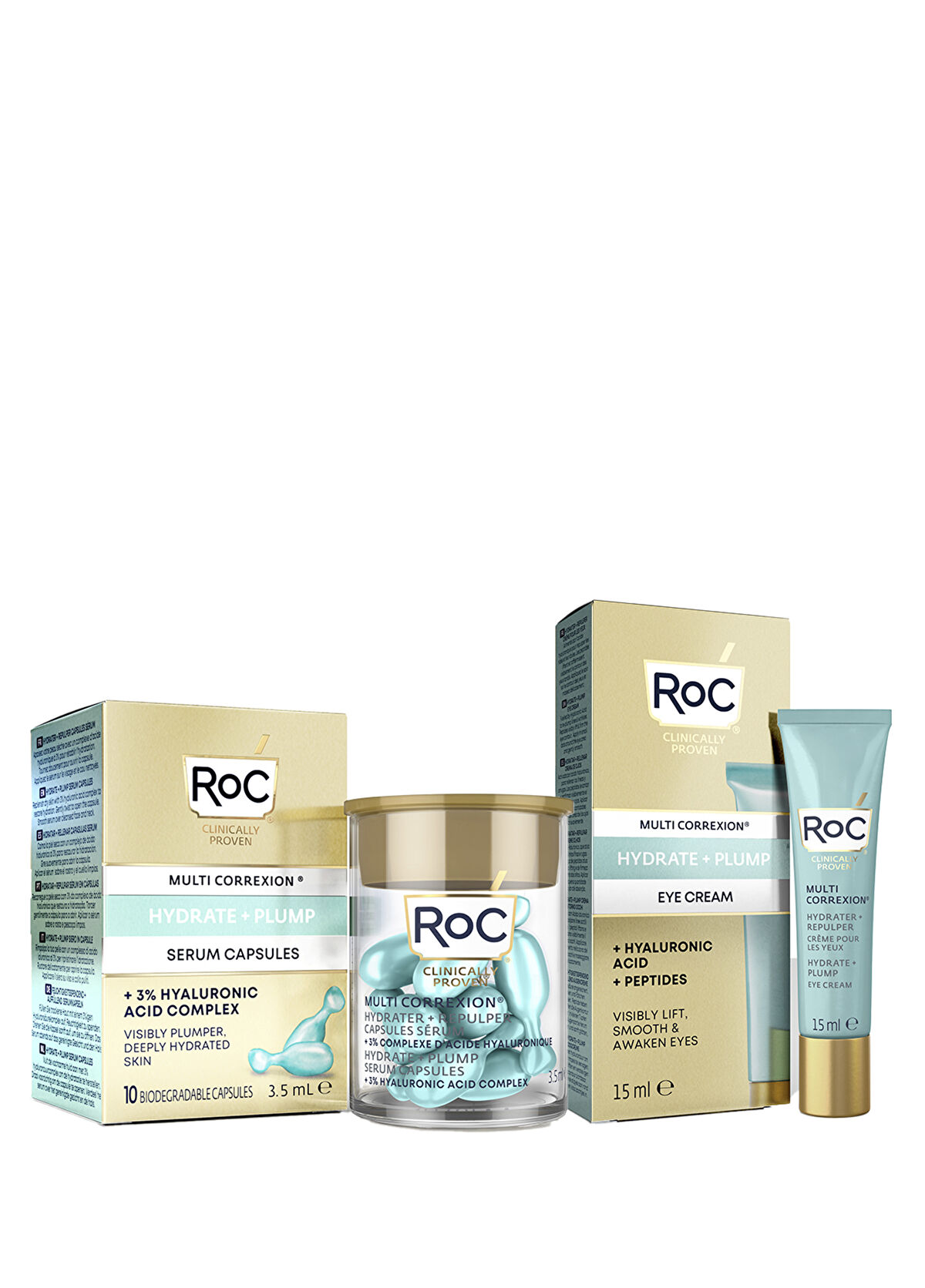 Roc Nemlendirici Göz Kremi ve 10'lu Kapsül Serum Cilt Bakım Seti - 1