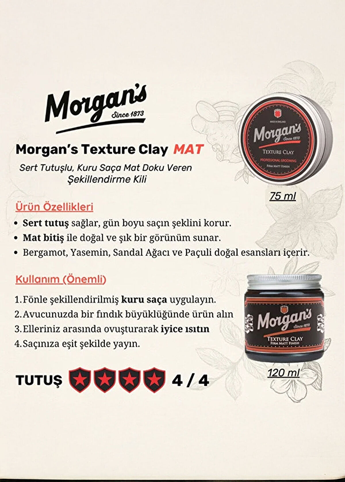 Morgan's Pomade Texture Clay Hair Styling Clay 120 ml - 3