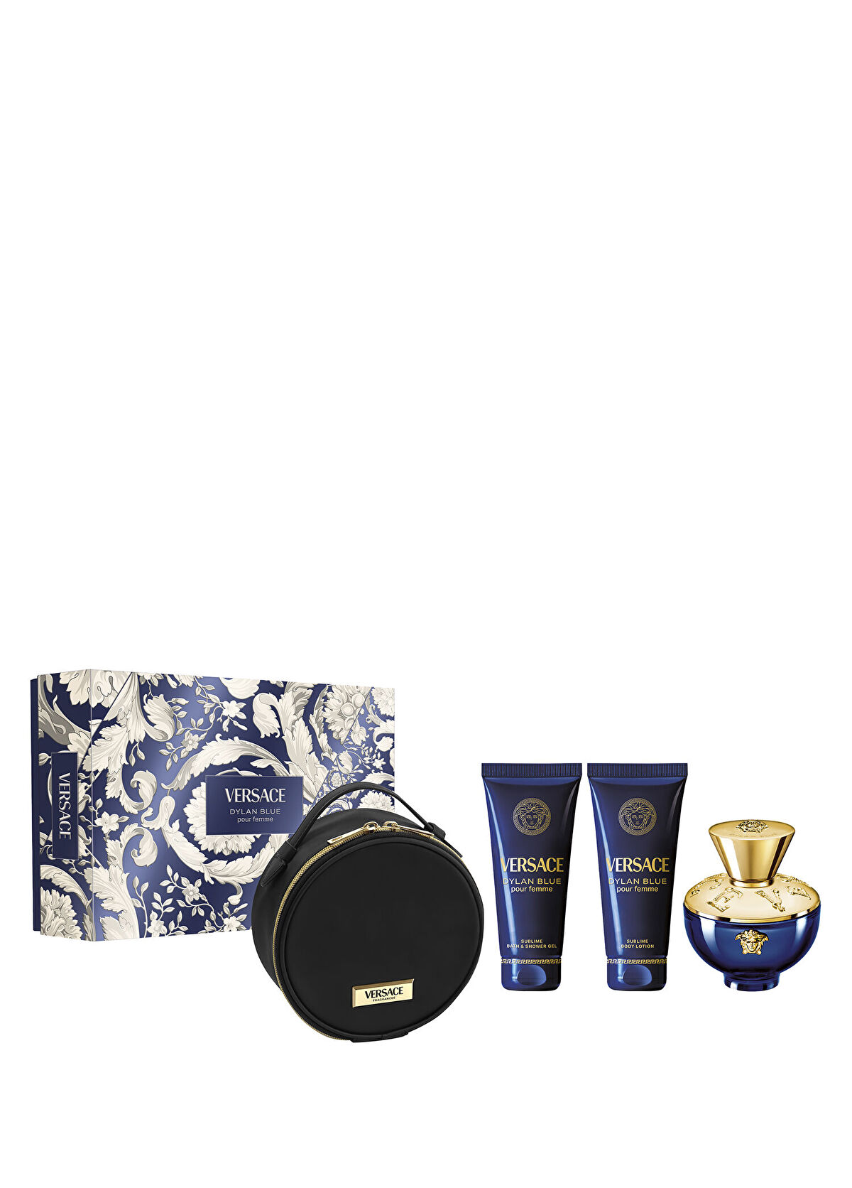 Versace Dylan Blue EDP 100 ml Parfüm + 100 ml Duş Jeli + 100 ml Vücut Losyonu + Çanta Kadın Parfüm Seti - 1
