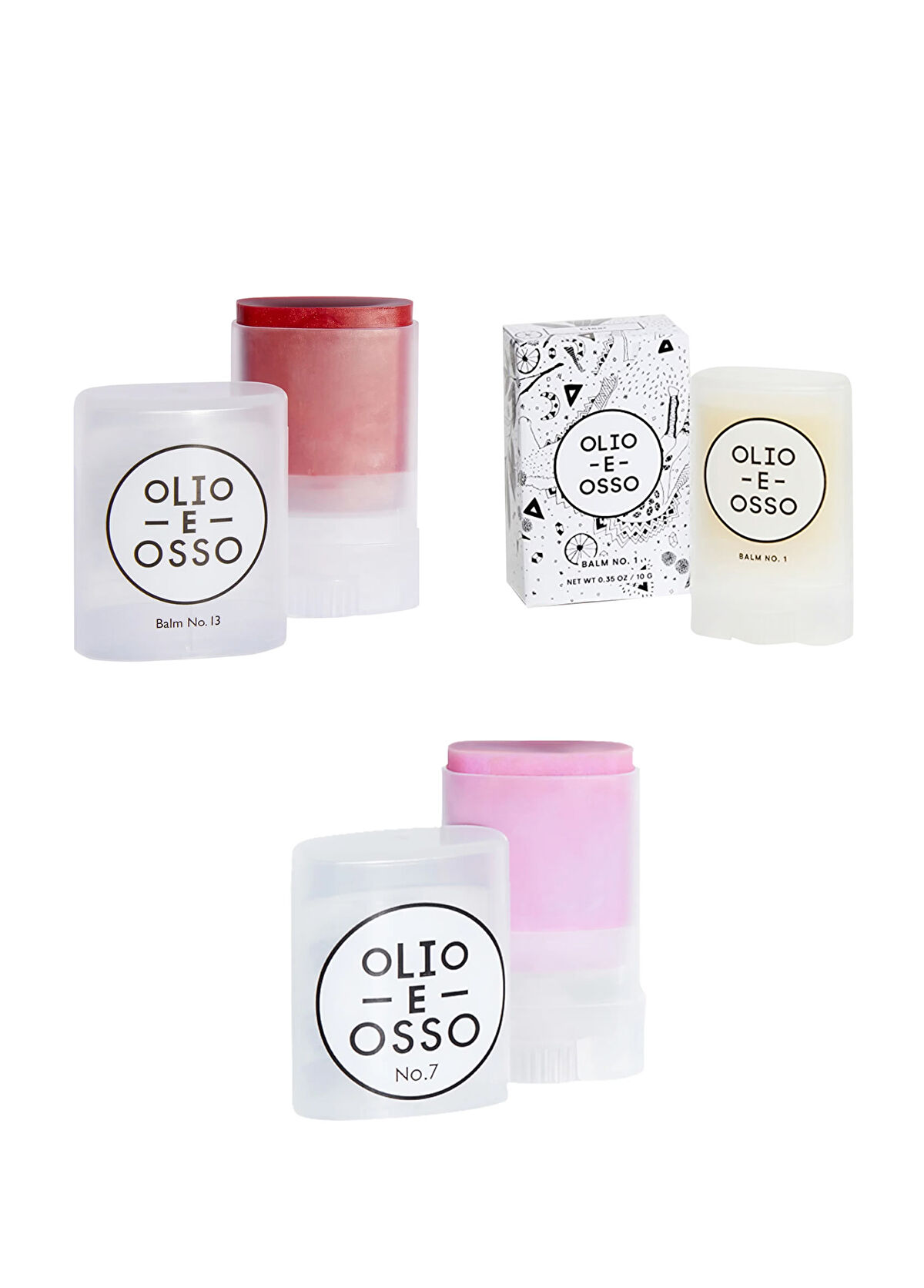 Olio E Osso Poppy - Blush Shimmer - Clear Balm Blush Multi Stick Işıltılı Ruj Allık 3'lü Set - 1